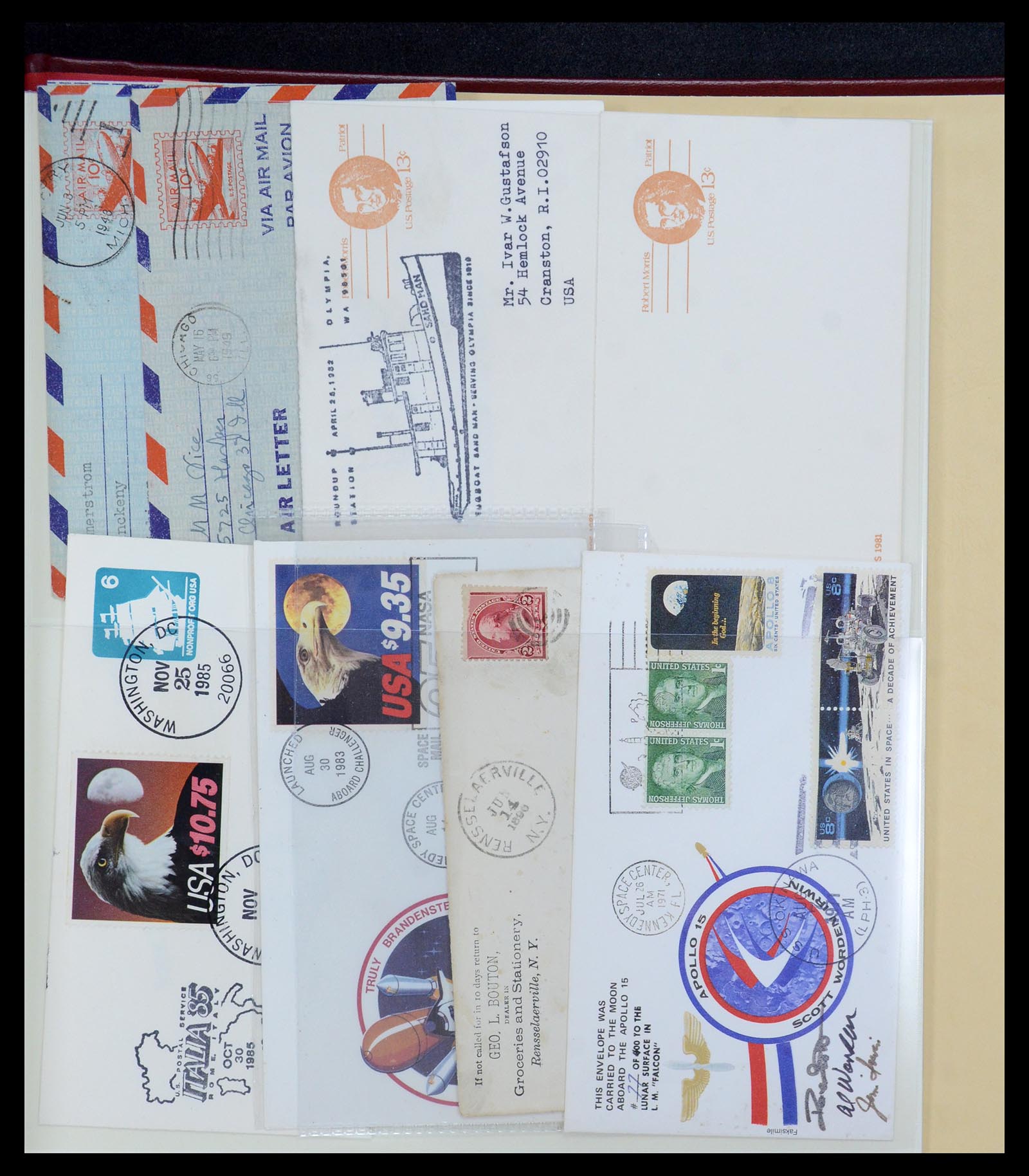 36095 287 - Postzegelverzameling 36095 USA brieven en postwaardestukken 1851-1950