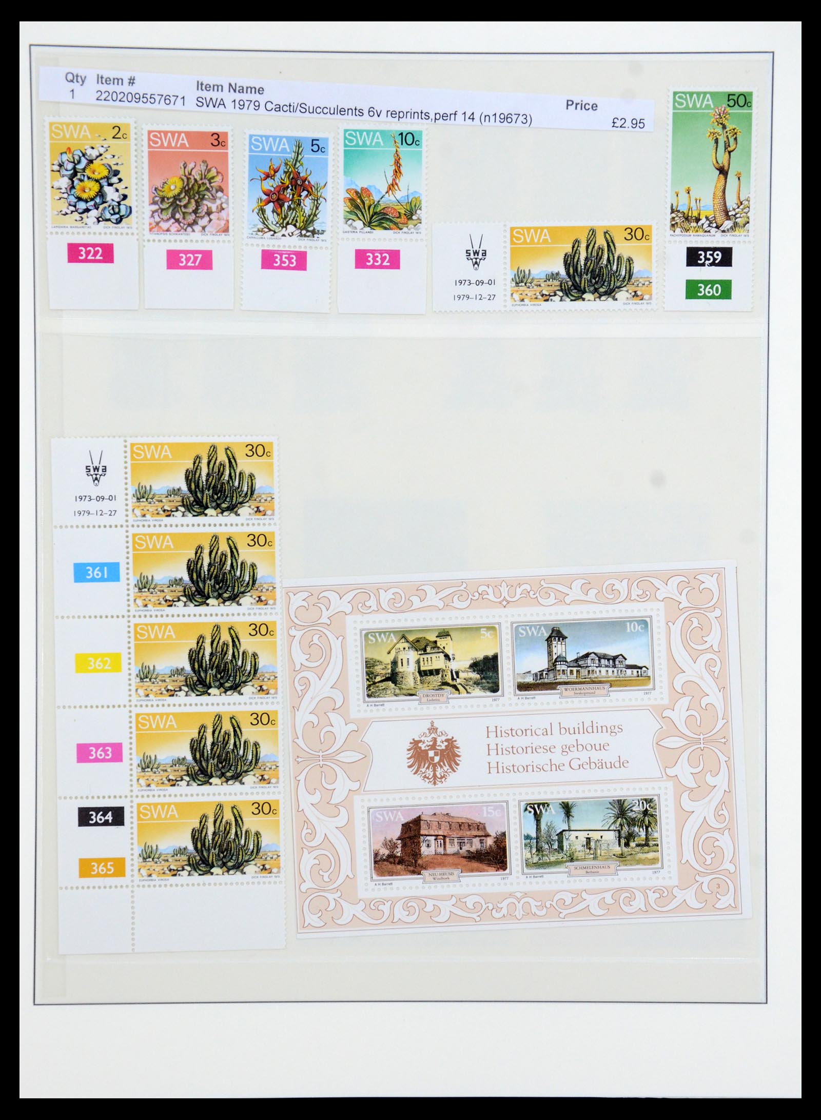 36096 010 - Postzegelverzameling 36096 Motief cactus 1900-2015!