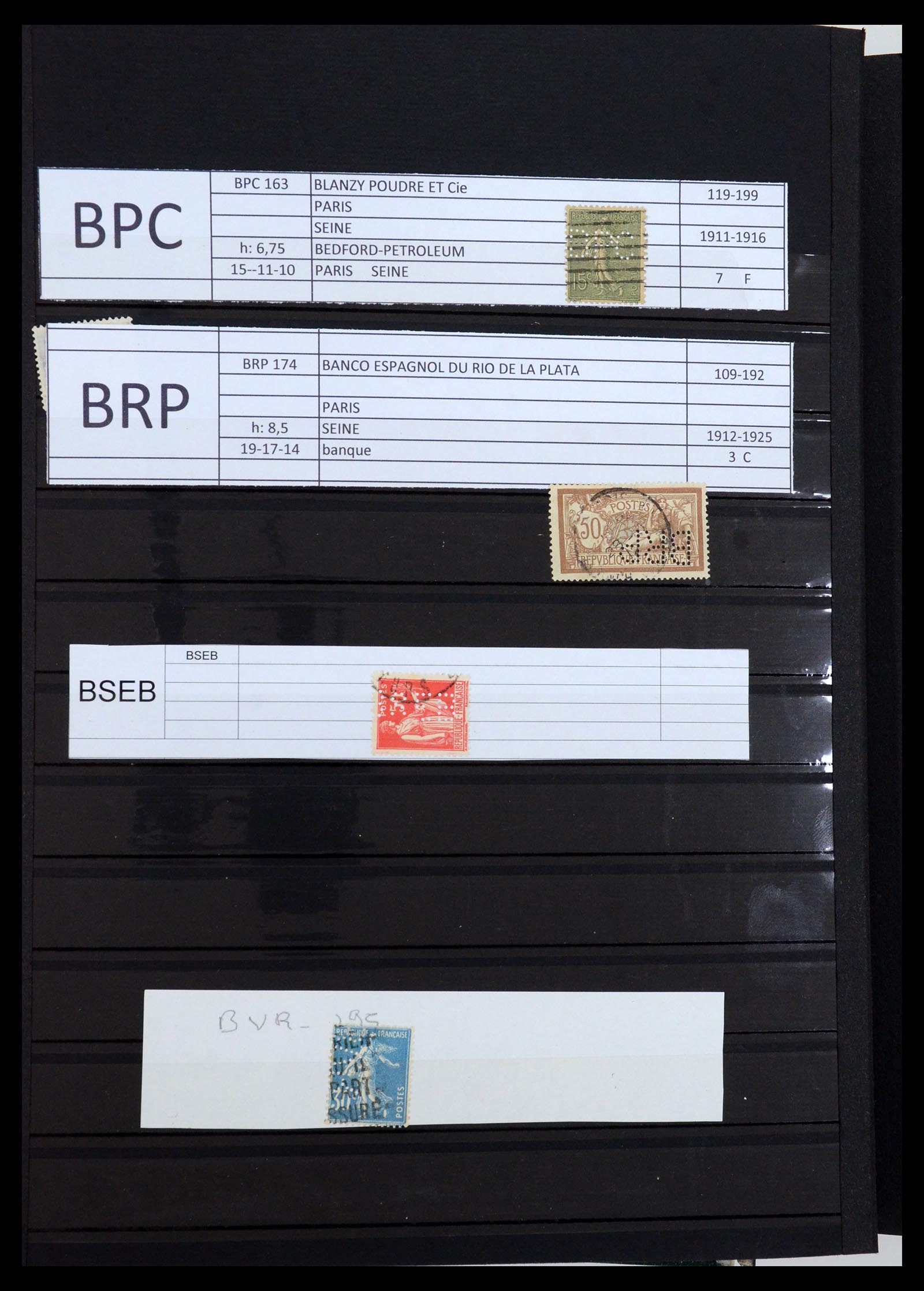 36111 008 - Postzegelverzameling 36111 Frankrijk perfins 1880-1950.