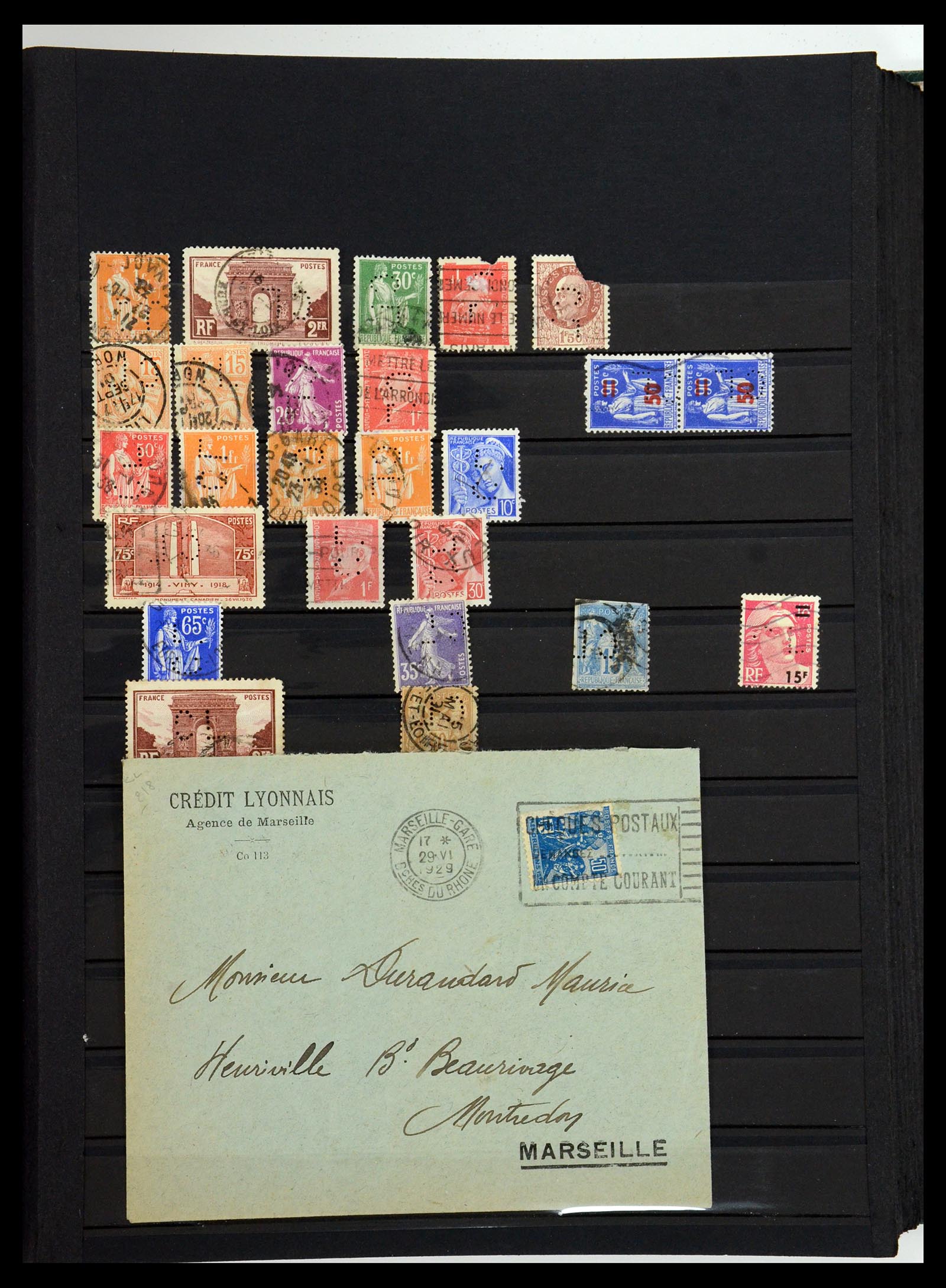36111 015 - Postzegelverzameling 36111 Frankrijk perfins 1880-1950.