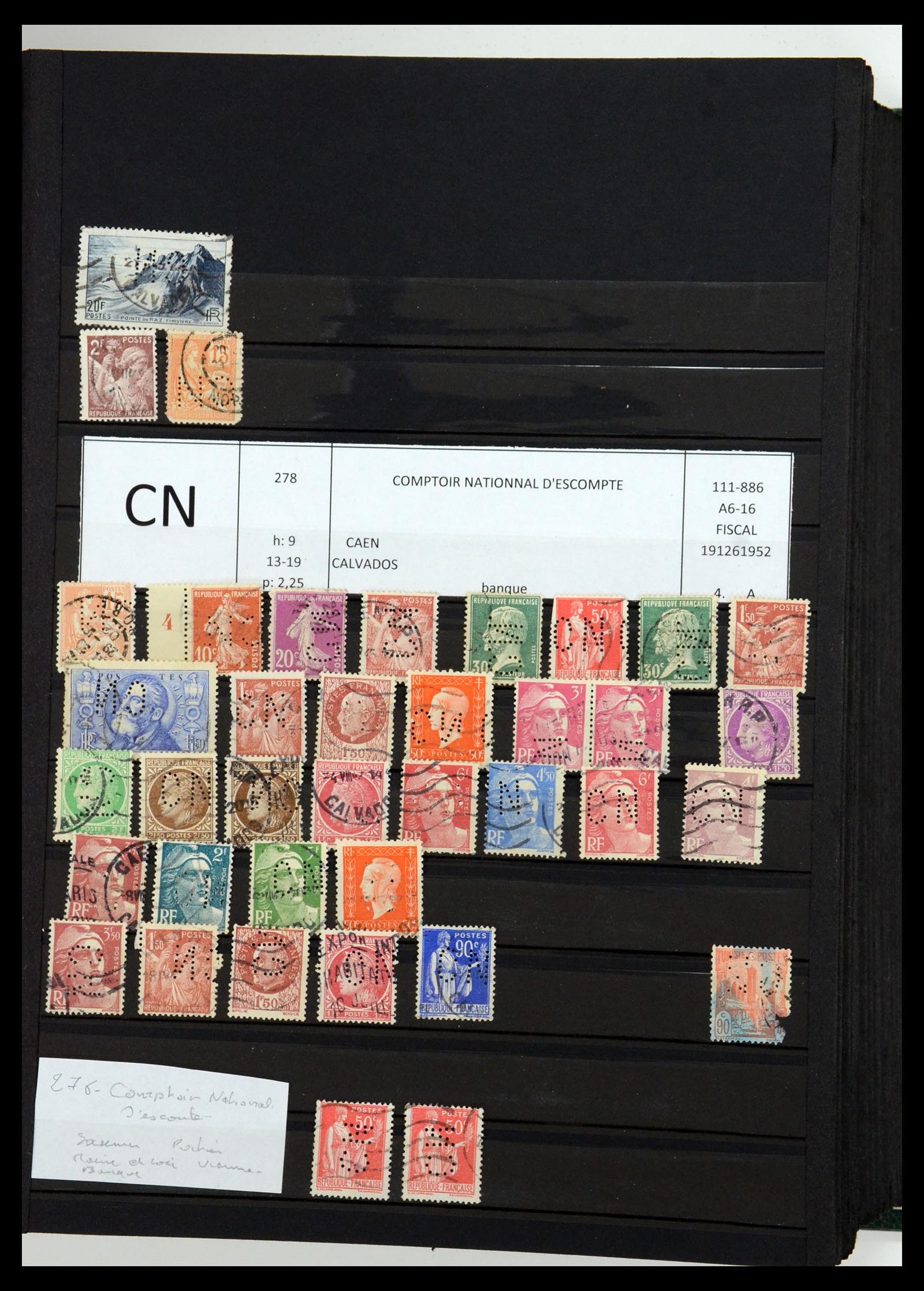 36111 019 - Postzegelverzameling 36111 Frankrijk perfins 1880-1950.