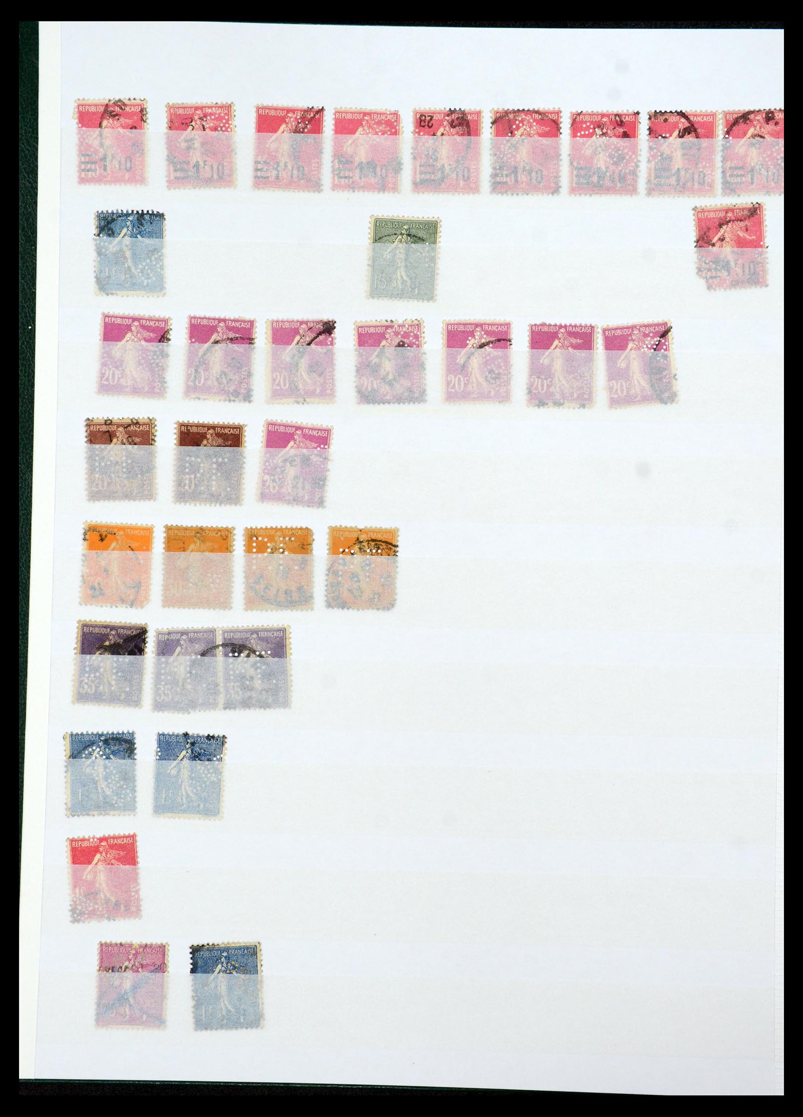 36111 082 - Stamp collection 36111 France perfins 1880-1950.