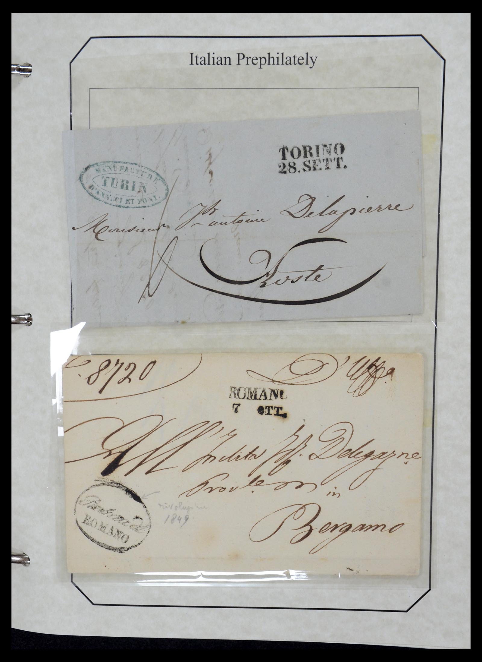 36166 005 - Postzegelverzameling 36166 Italië en gebieden brieven 1800-1980.