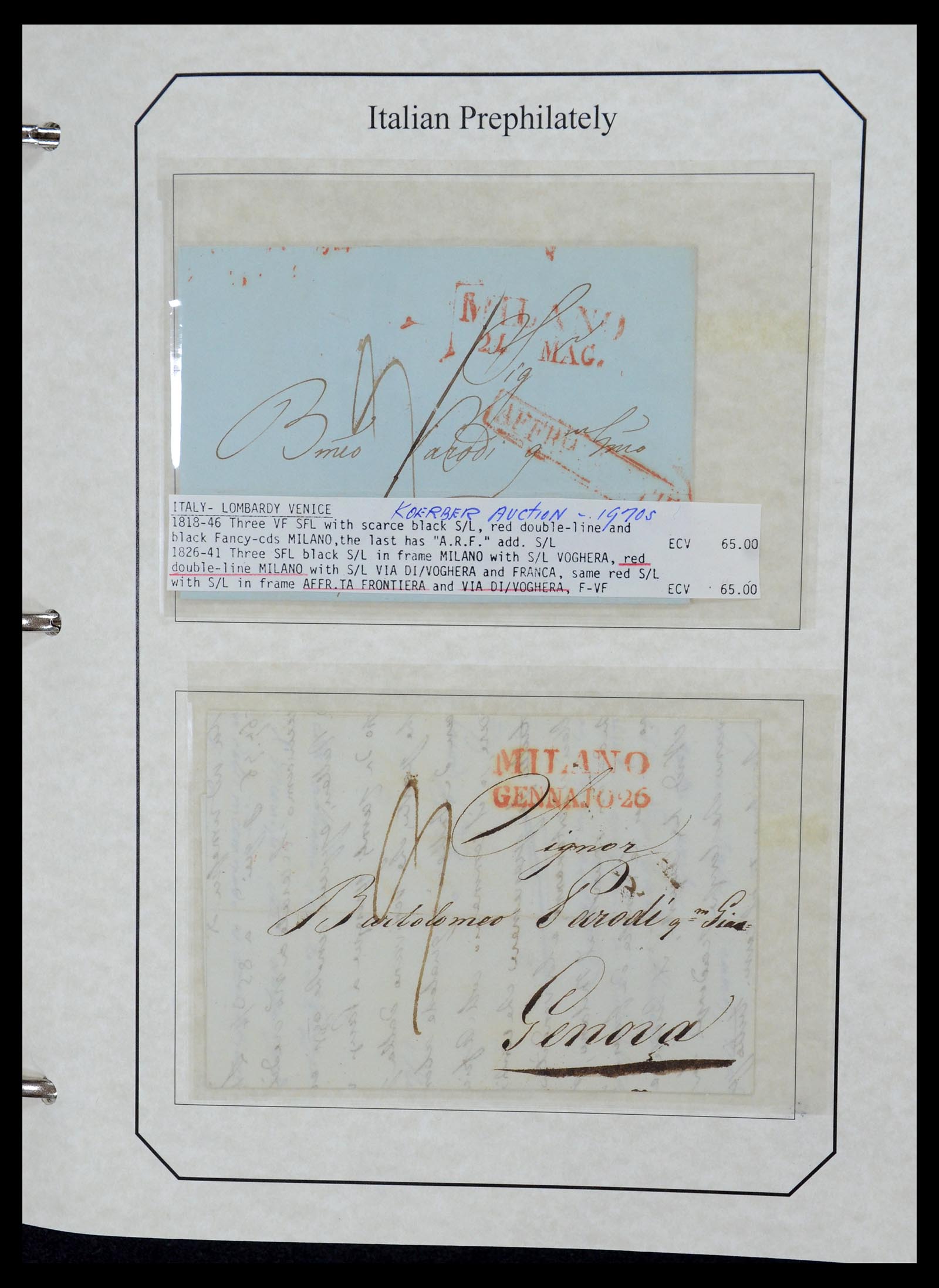36166 006 - Postzegelverzameling 36166 Italië en gebieden brieven 1800-1980.