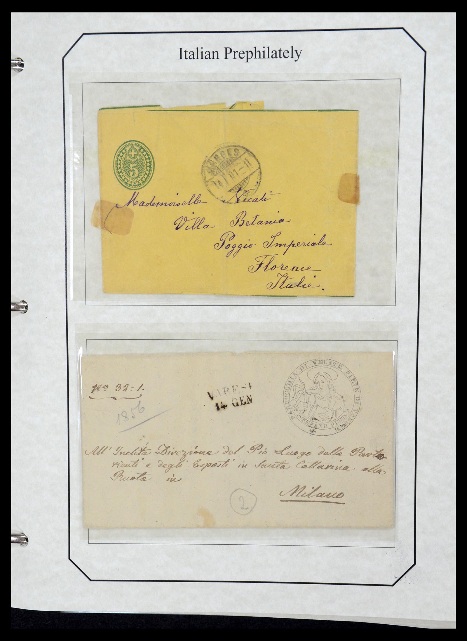 36166 008 - Postzegelverzameling 36166 Italië en gebieden brieven 1800-1980.