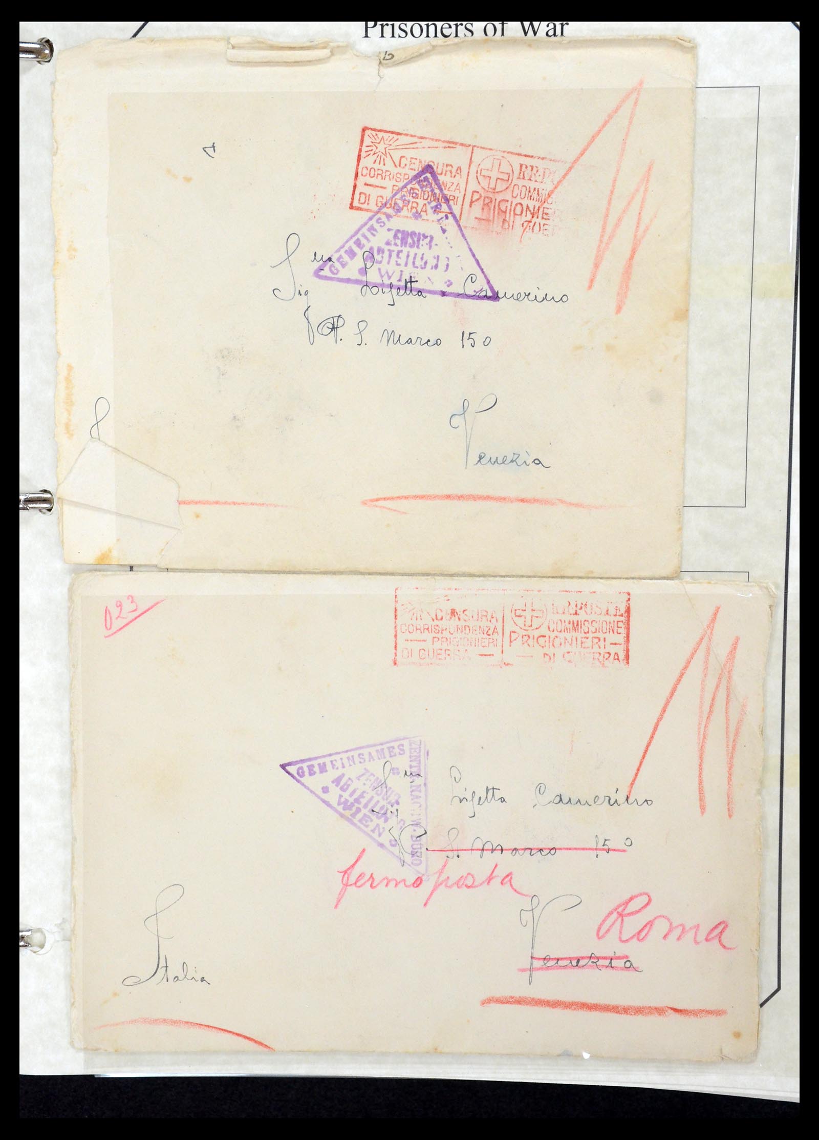 36166 010 - Postzegelverzameling 36166 Italië en gebieden brieven 1800-1980.