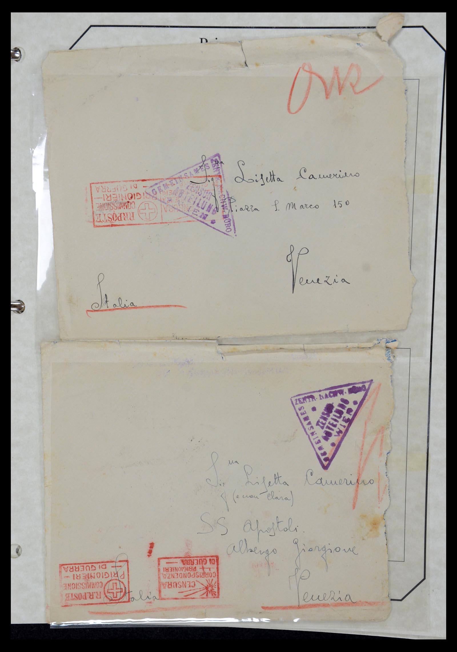 36166 013 - Postzegelverzameling 36166 Italië en gebieden brieven 1800-1980.