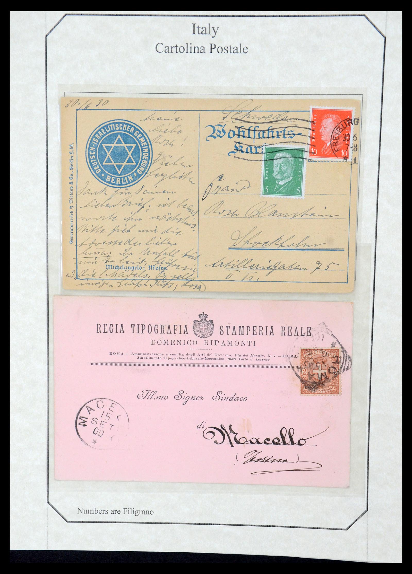 36166 018 - Postzegelverzameling 36166 Italië en gebieden brieven 1800-1980.