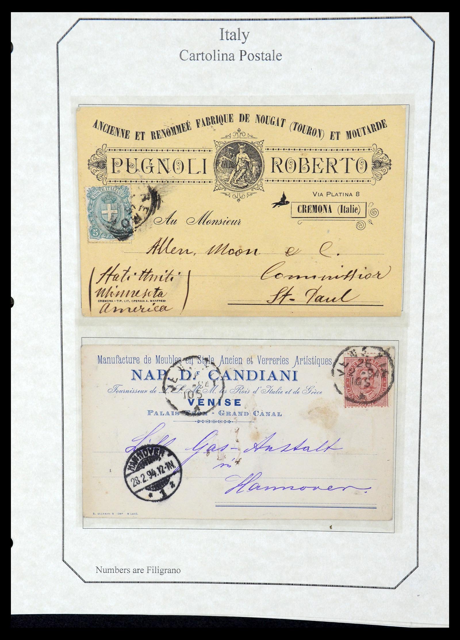 36166 024 - Postzegelverzameling 36166 Italië en gebieden brieven 1800-1980.