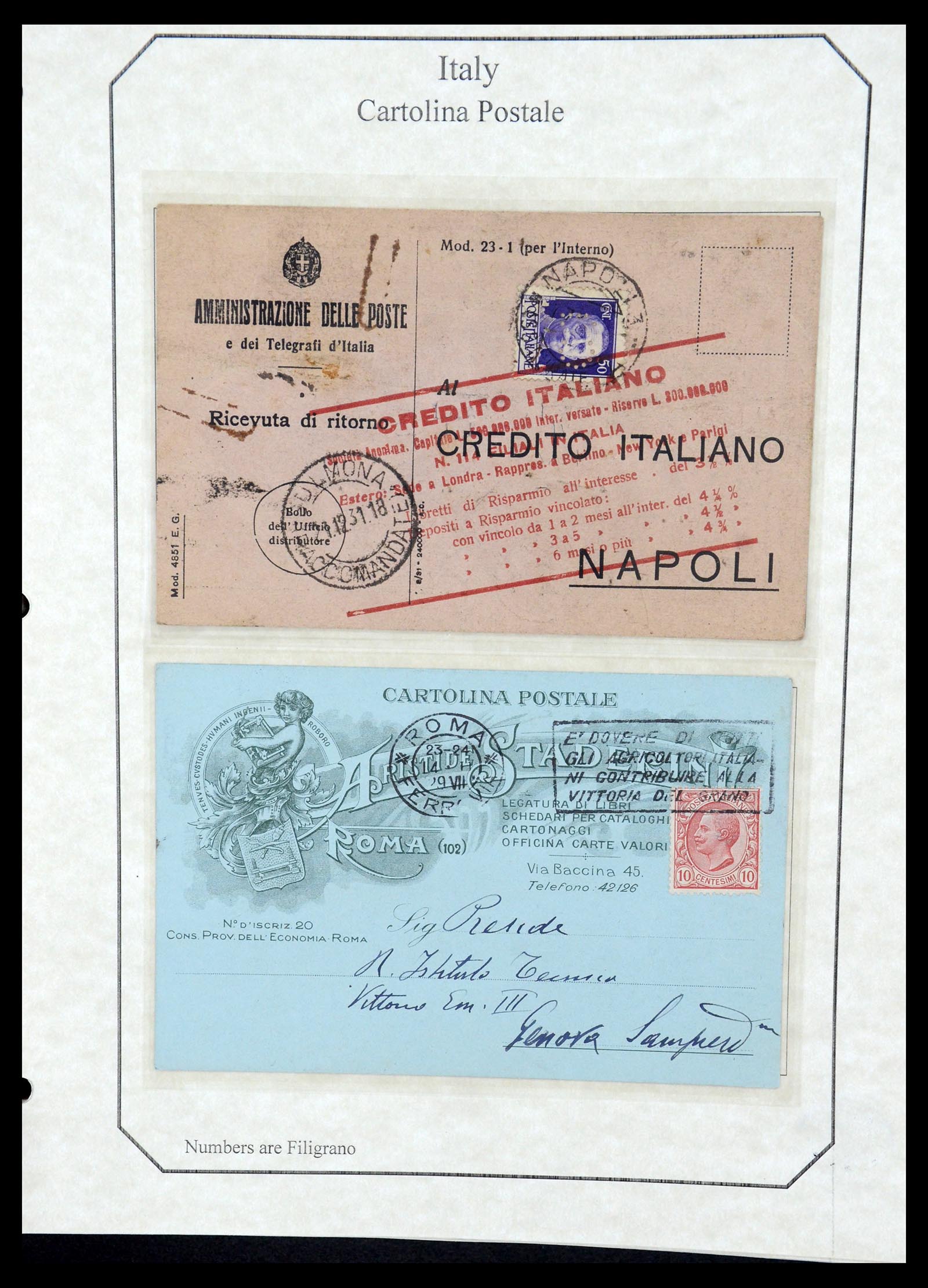 36166 025 - Postzegelverzameling 36166 Italië en gebieden brieven 1800-1980.