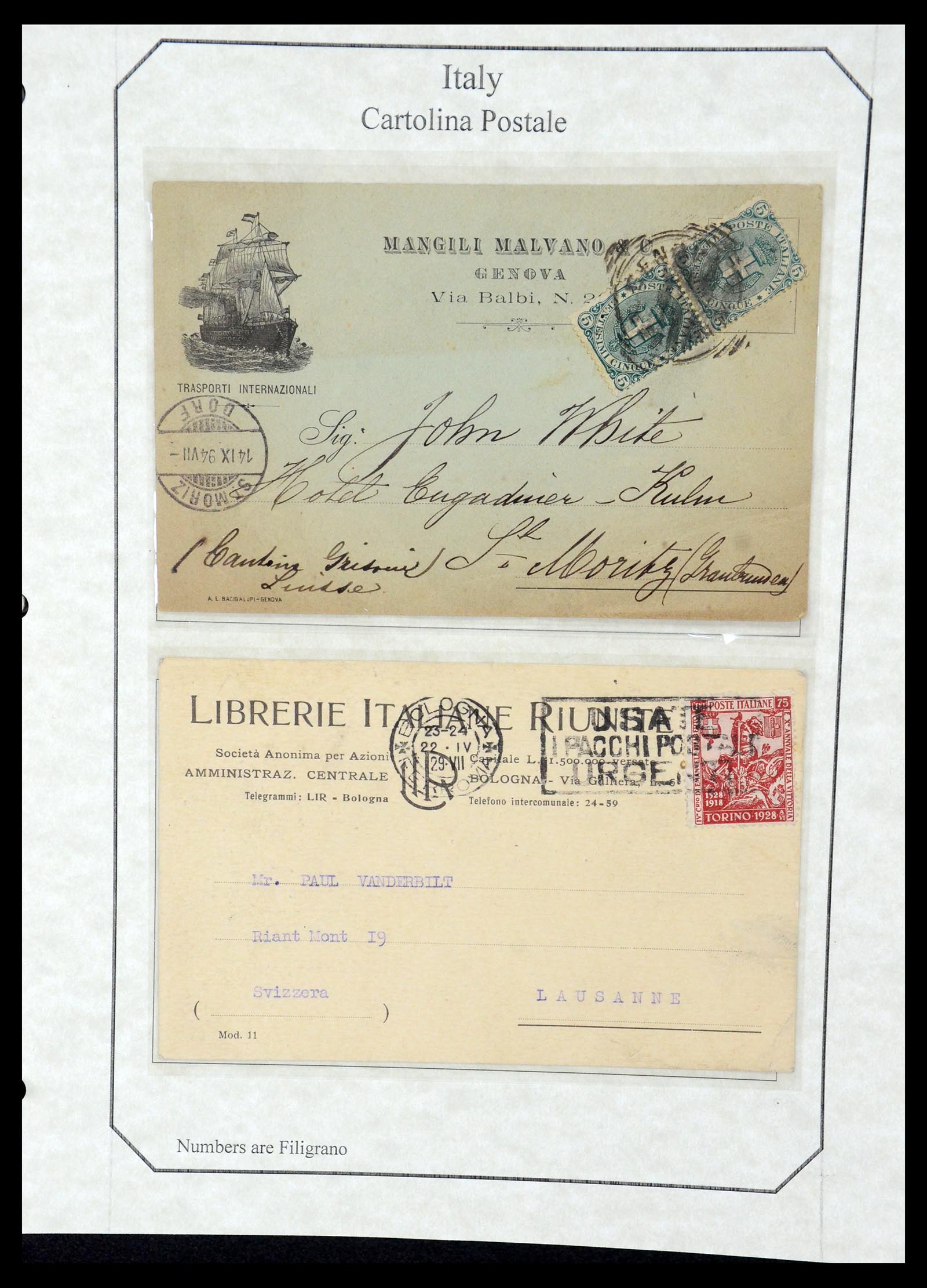 36166 029 - Postzegelverzameling 36166 Italië en gebieden brieven 1800-1980.