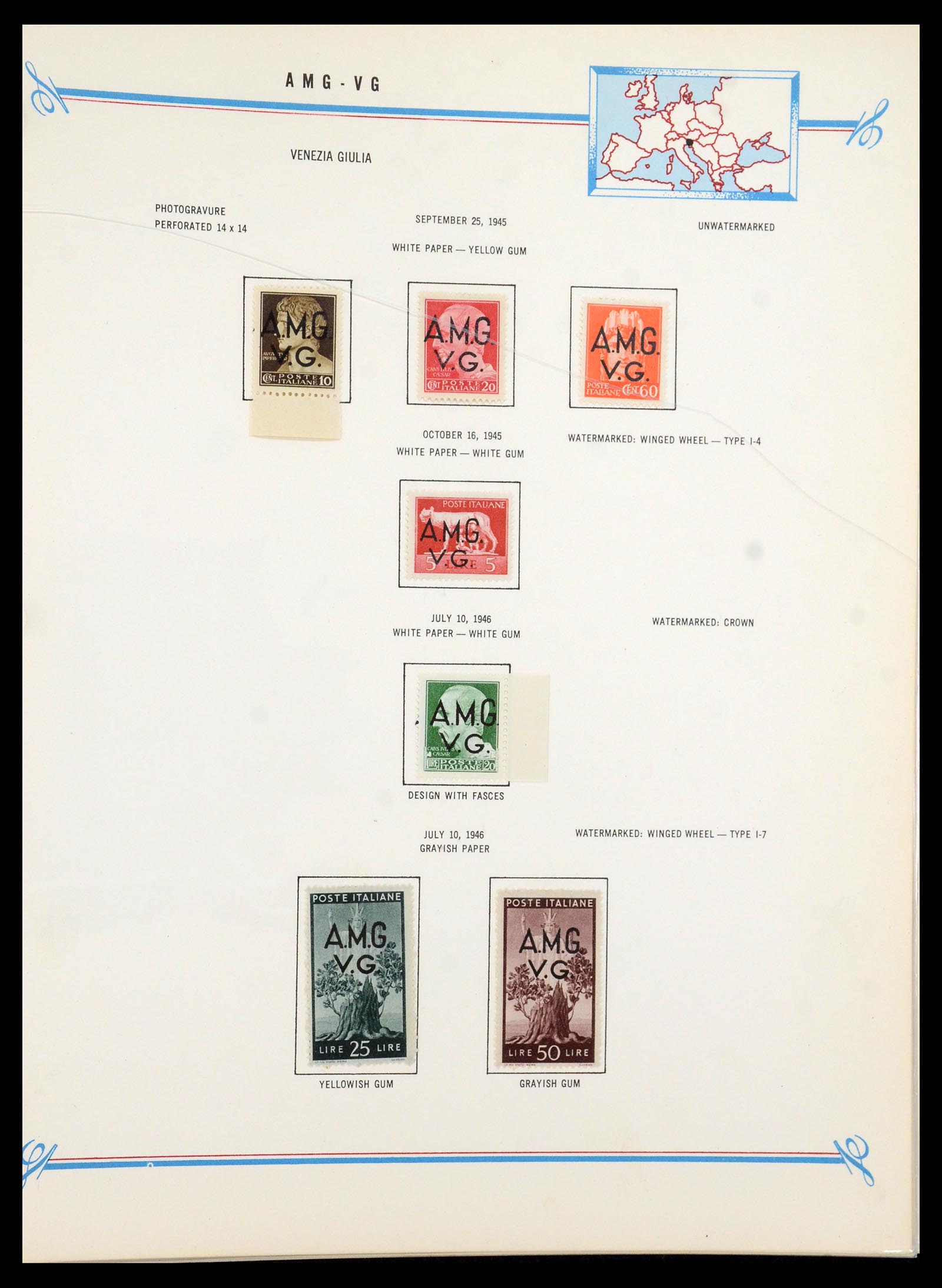 36169 004 - Stamp collection 36169 Italy AMG 1945-1947.