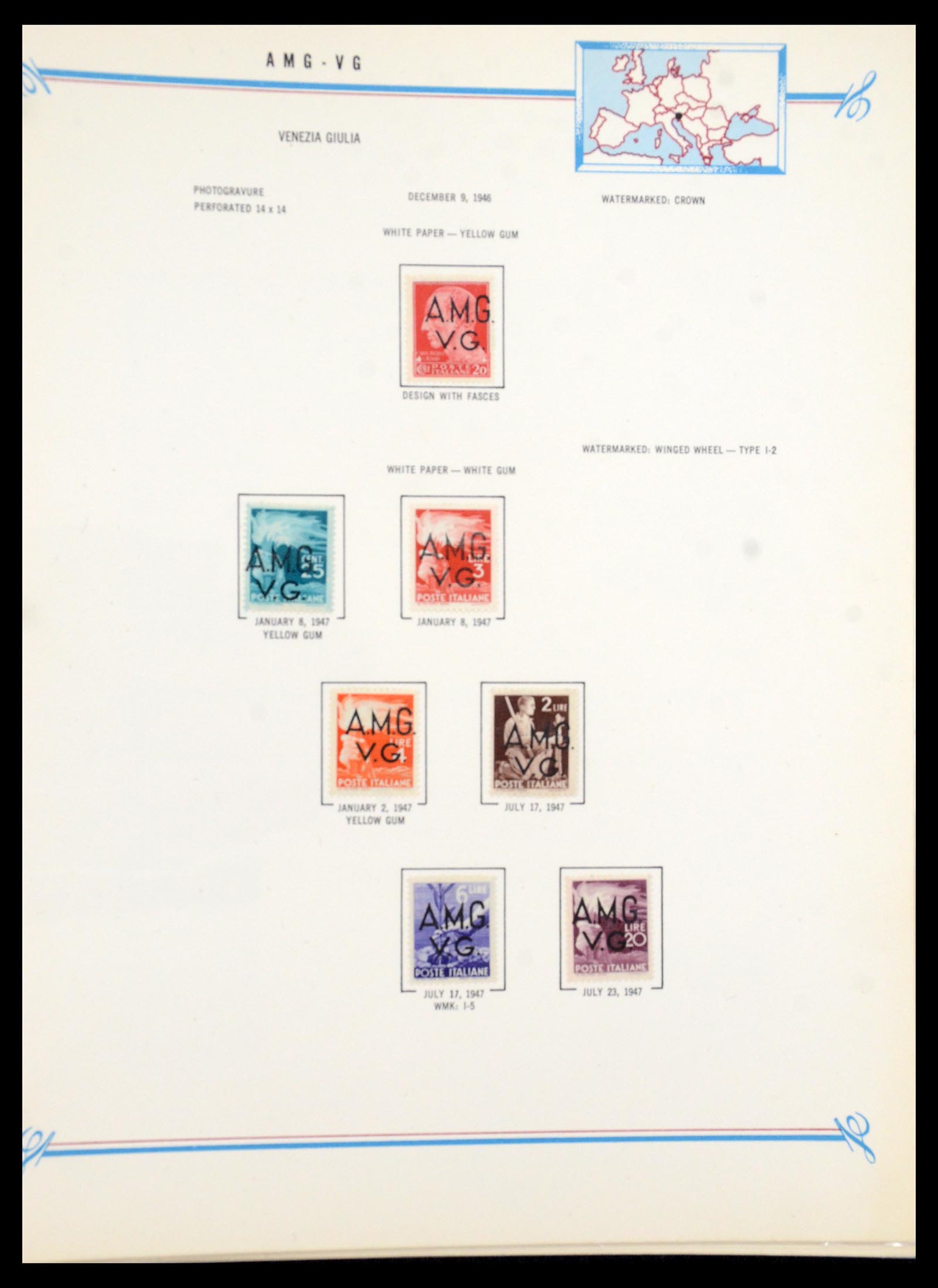 36169 005 - Stamp collection 36169 Italy AMG 1945-1947.