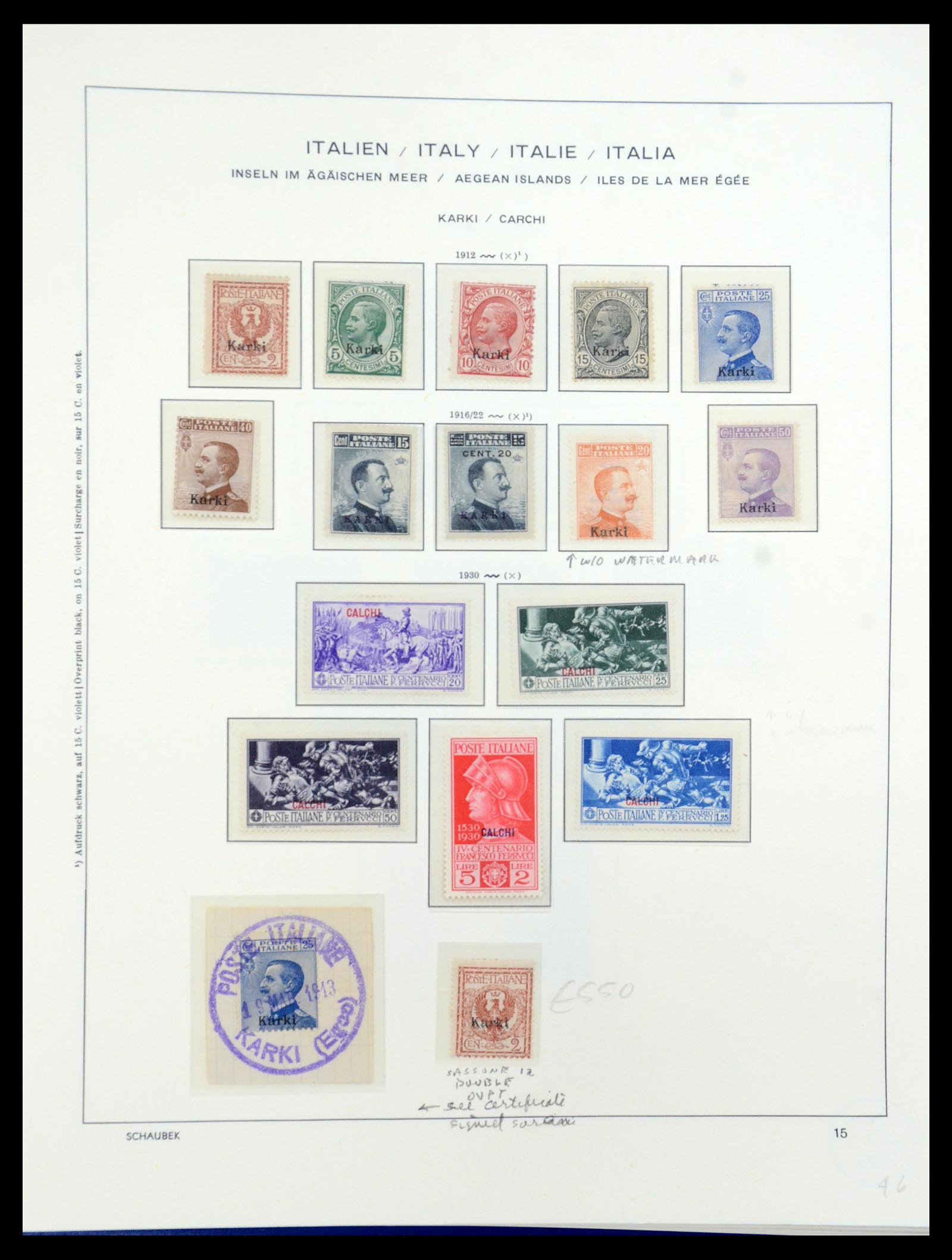 36181 018 - Postzegelverzameling 36181 Italiaanse Egeïsche Eilanden 1912-1941.