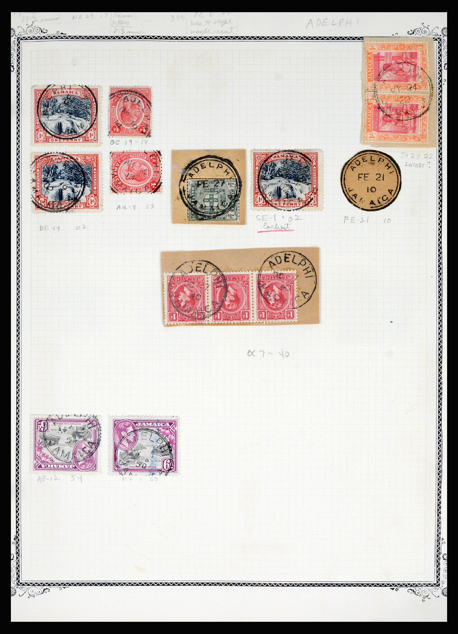 36195 0006 - Stamp collection 36195 Jamaica cancel collection 1857-1960.