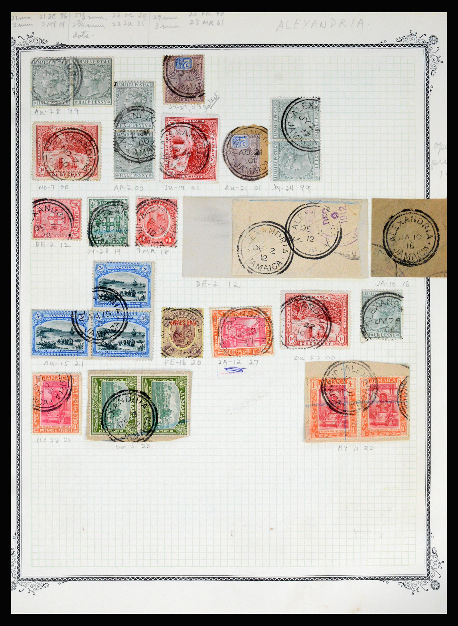 36195 0012 - Stamp collection 36195 Jamaica cancel collection 1857-1960.