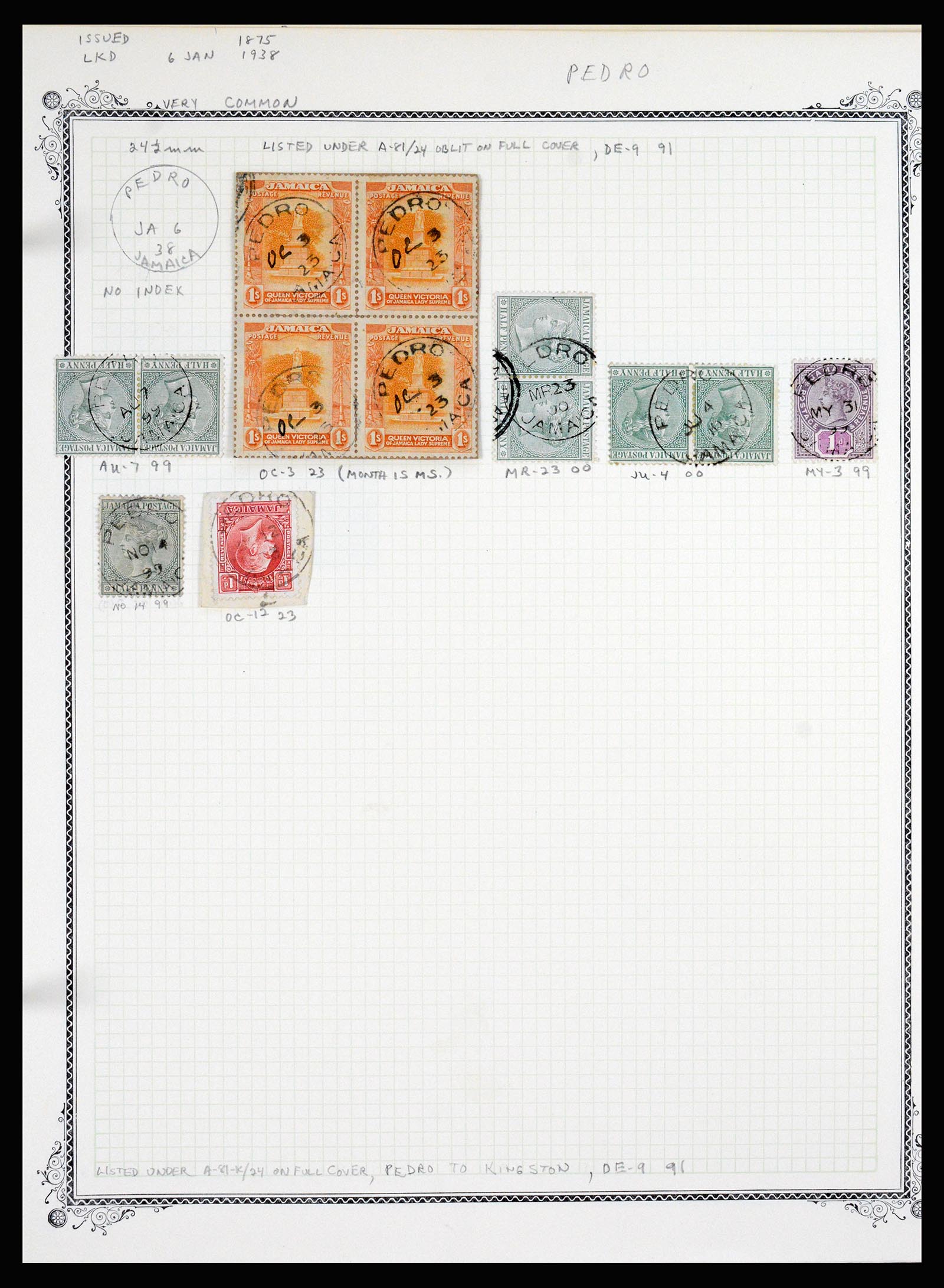 36195 1042 - Postzegelverzameling 36195 Jamaica stempelverzameling 1857-1960.