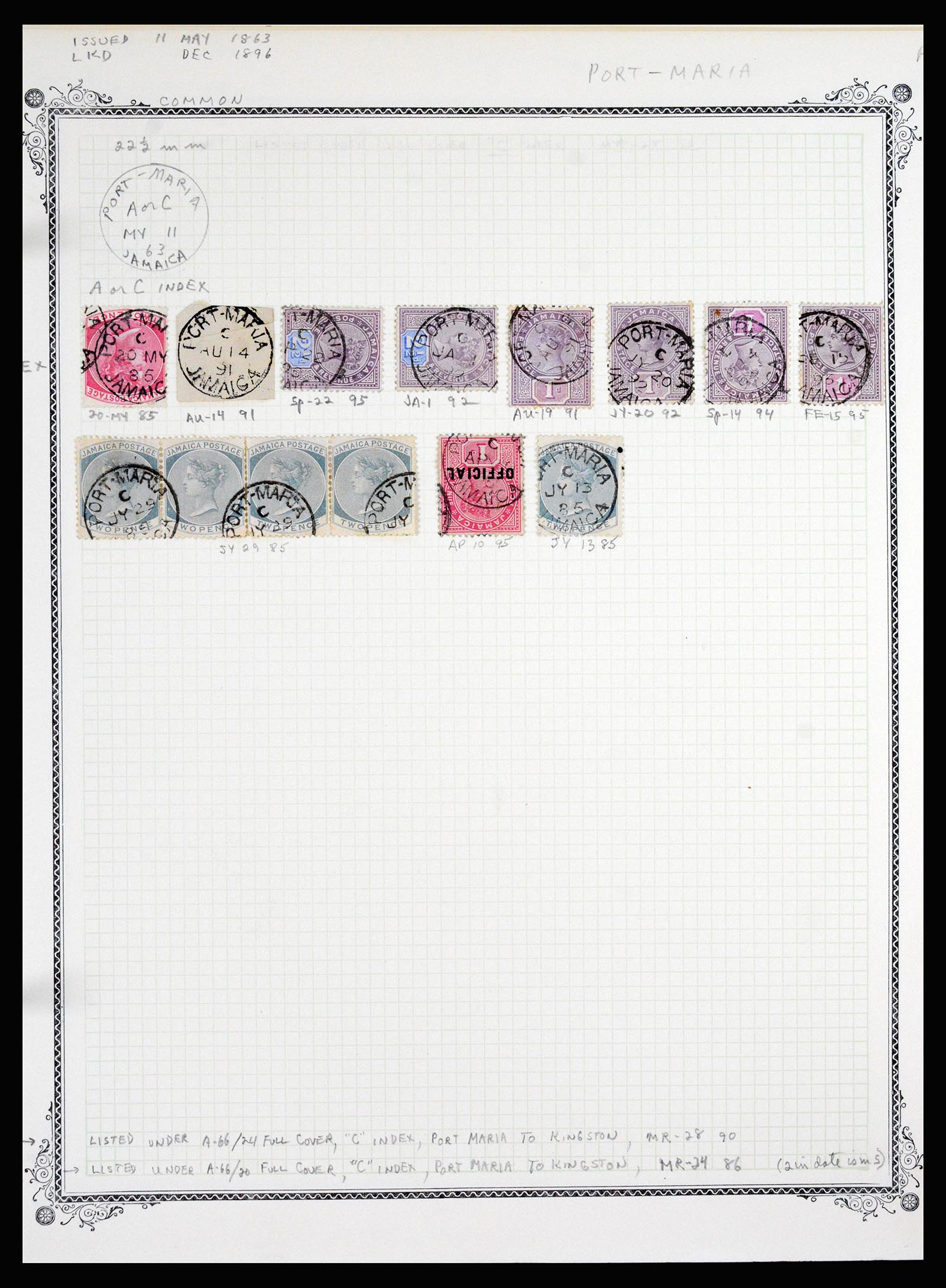 36195 1045 - Postzegelverzameling 36195 Jamaica stempelverzameling 1857-1960.