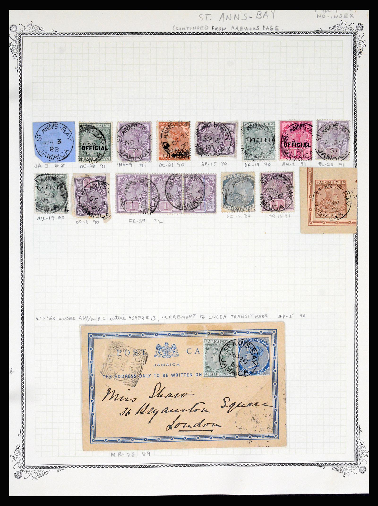 36195 1052 - Postzegelverzameling 36195 Jamaica stempelverzameling 1857-1960.