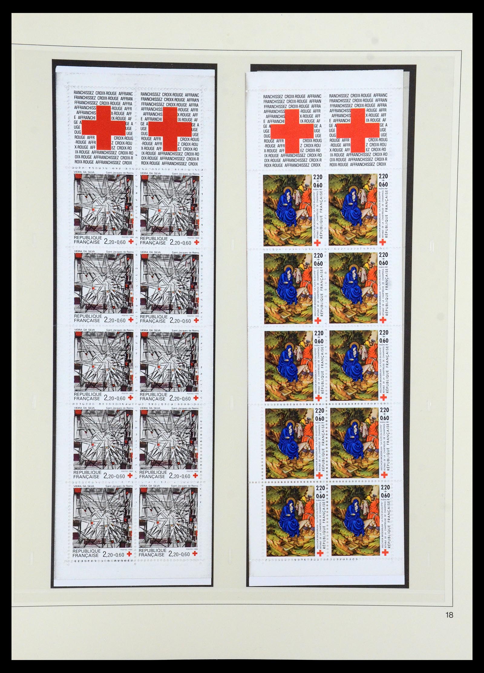 36202 030 - Stamp collection 36202 France red cross booklets 1952-2005.