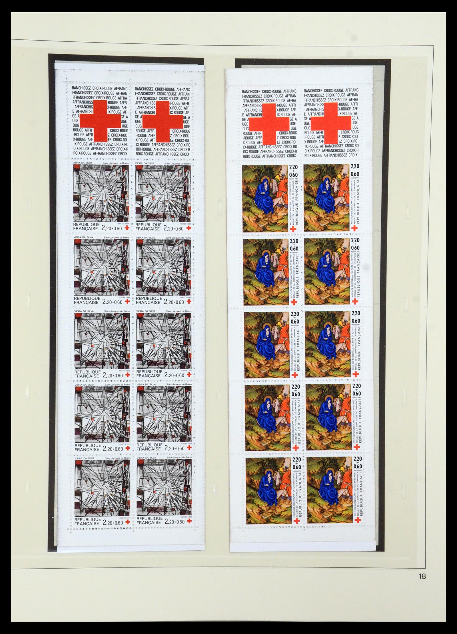 36202 033 - Stamp collection 36202 France red cross booklets 1952-2005.