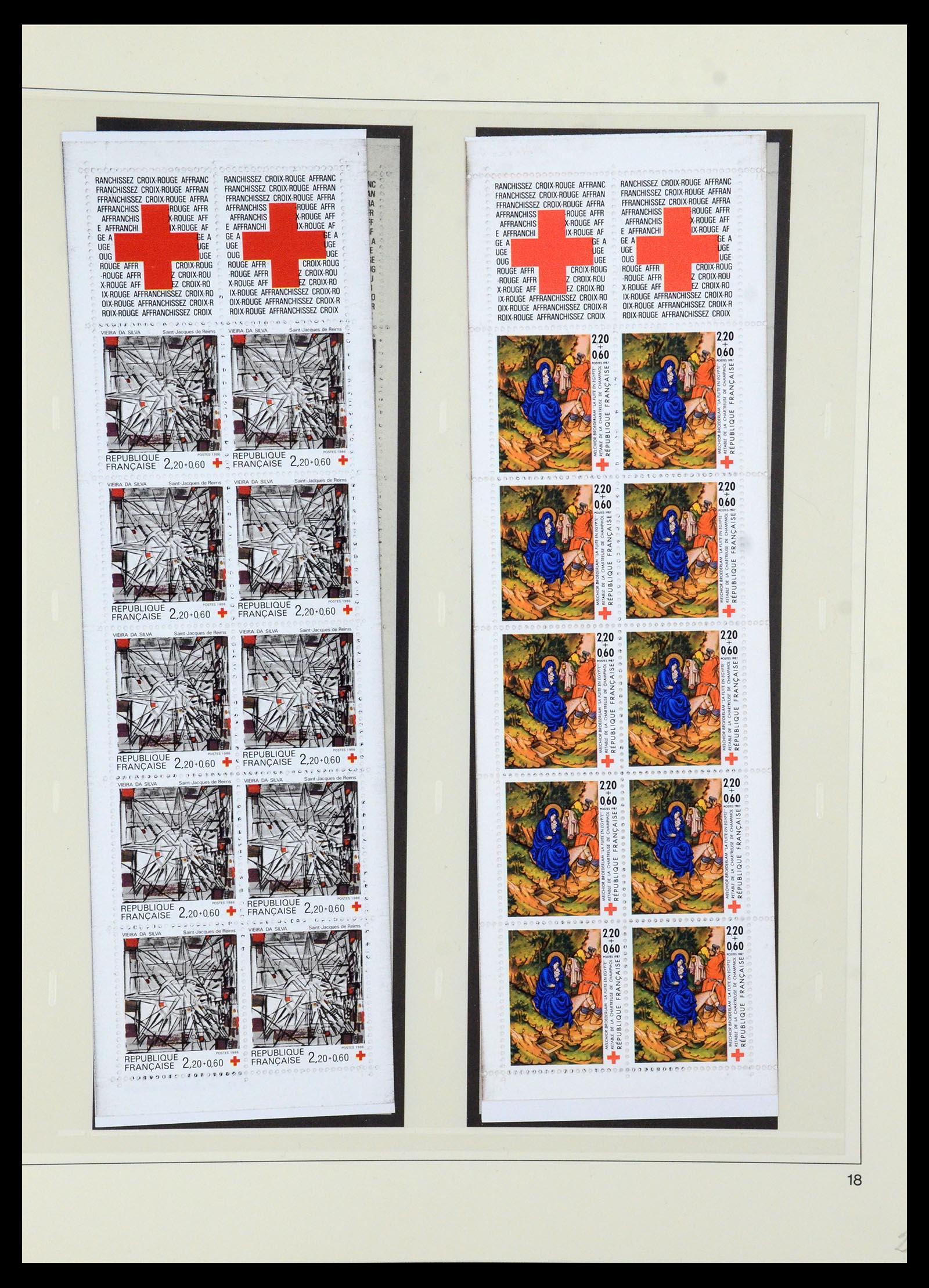 36202 034 - Stamp collection 36202 France red cross booklets 1952-2005.
