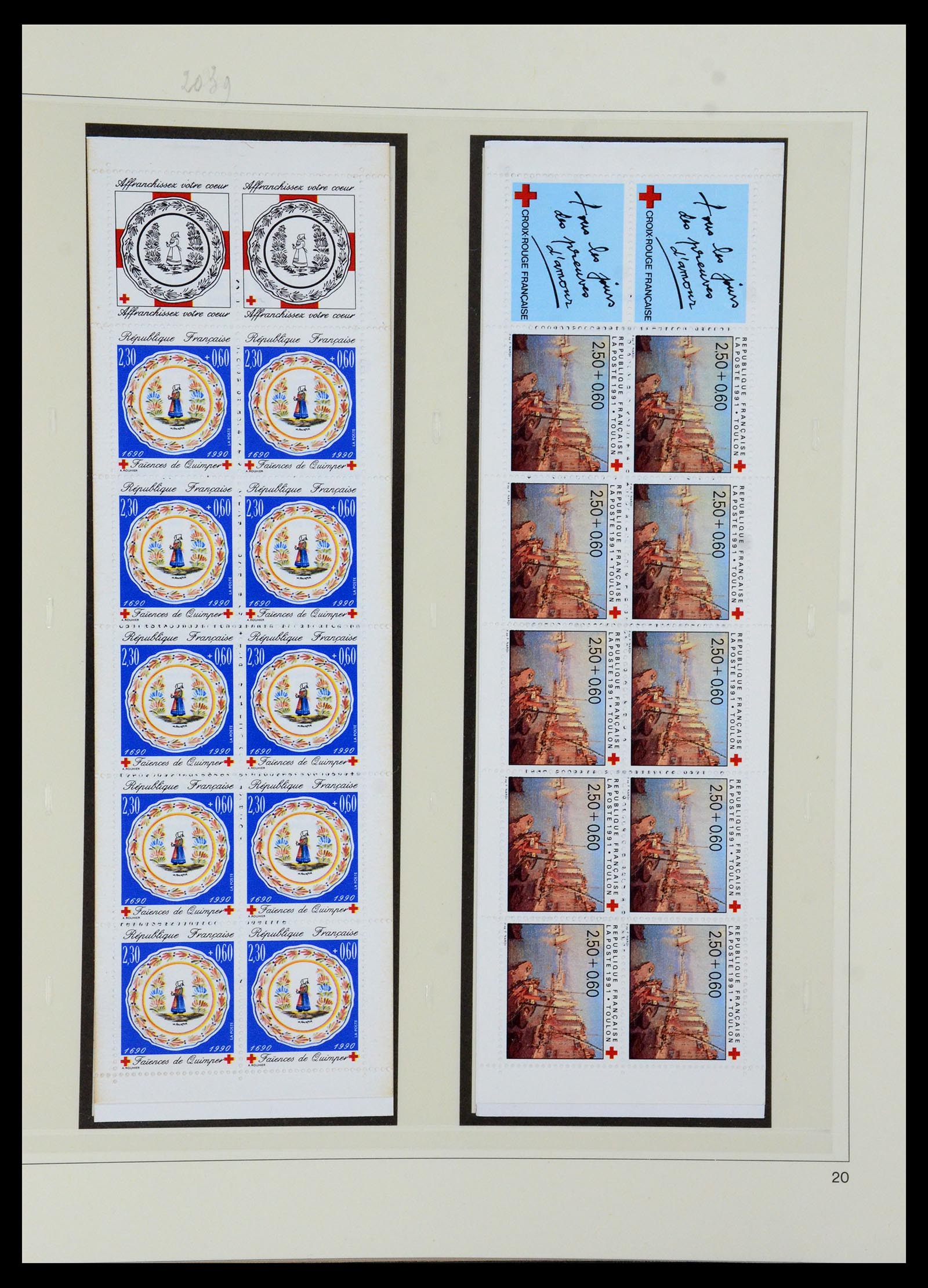 36202 039 - Stamp collection 36202 France red cross booklets 1952-2005.