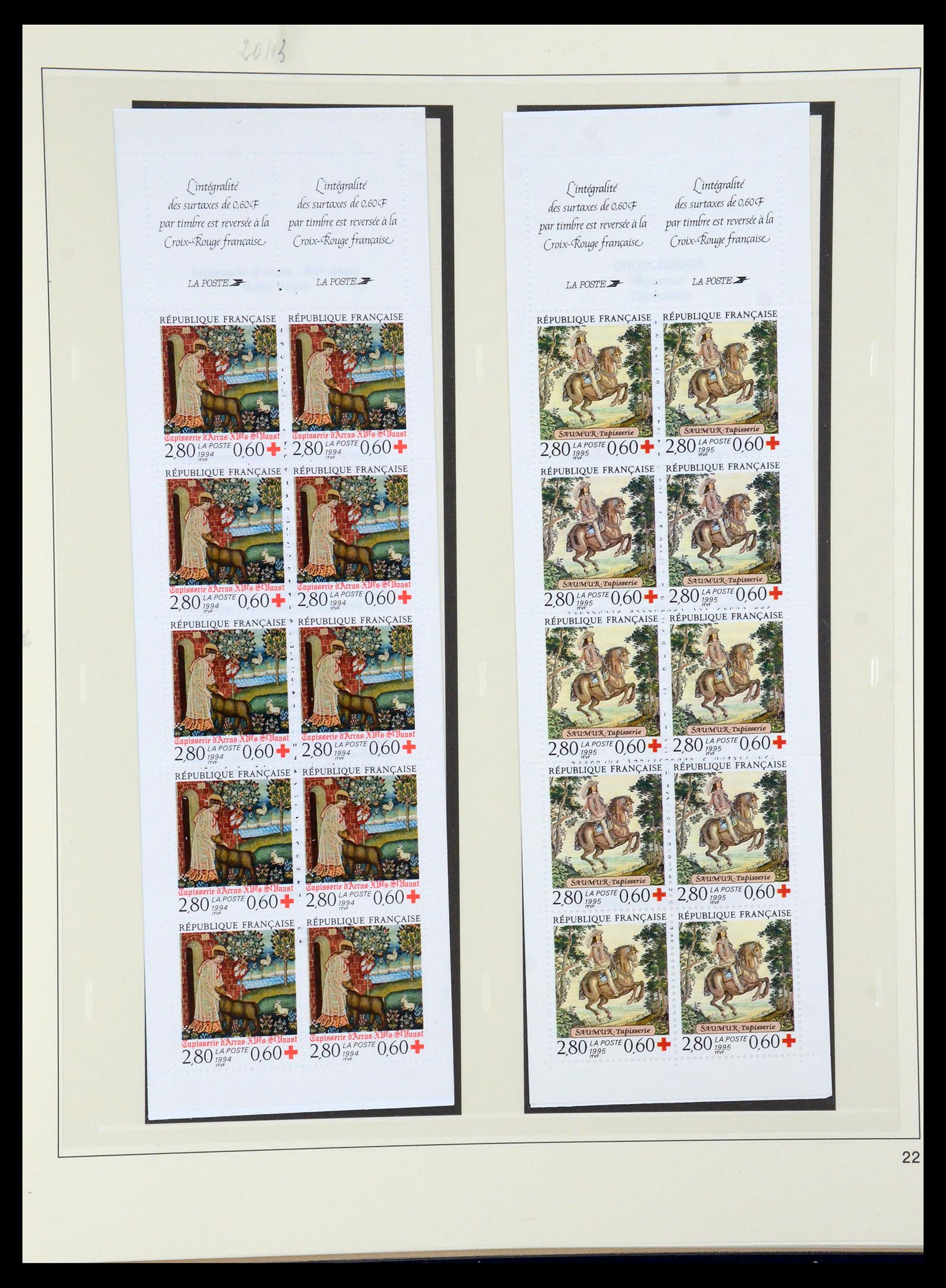 36202 043 - Stamp collection 36202 France red cross booklets 1952-2005.