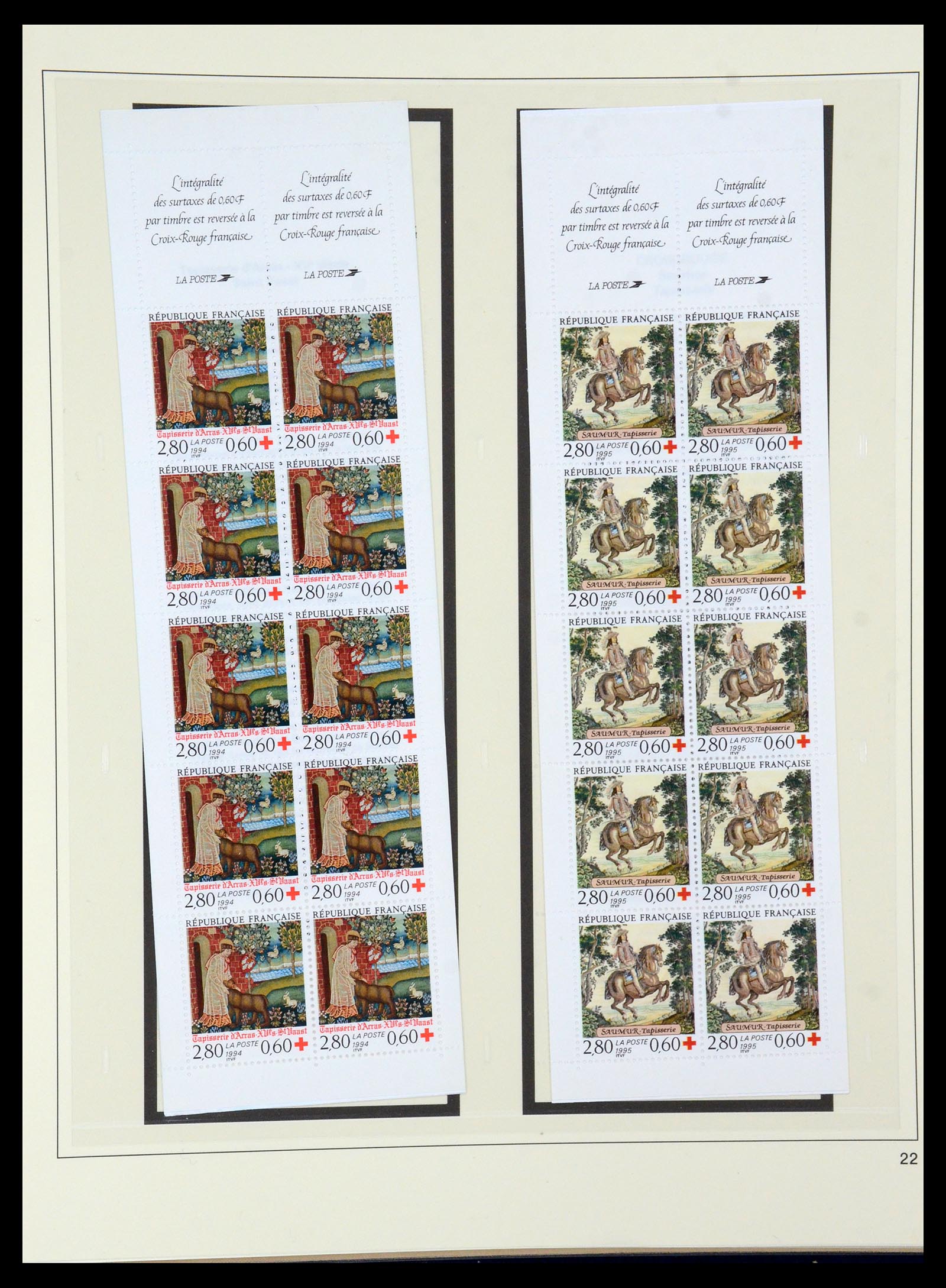 36202 044 - Stamp collection 36202 France red cross booklets 1952-2005.