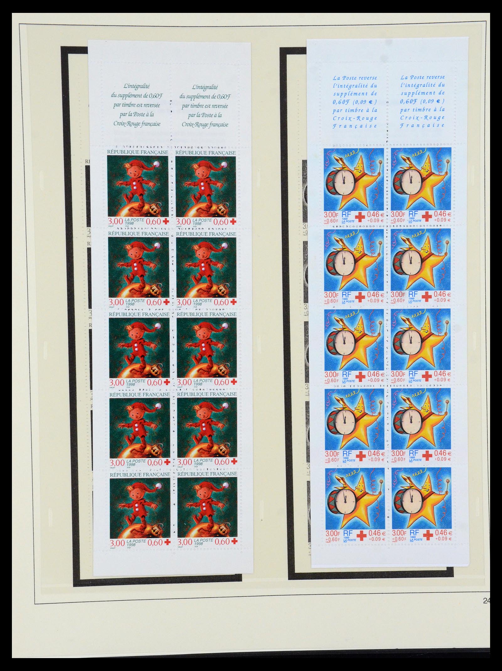 36202 073 - Stamp collection 36202 France red cross booklets 1952-2005.