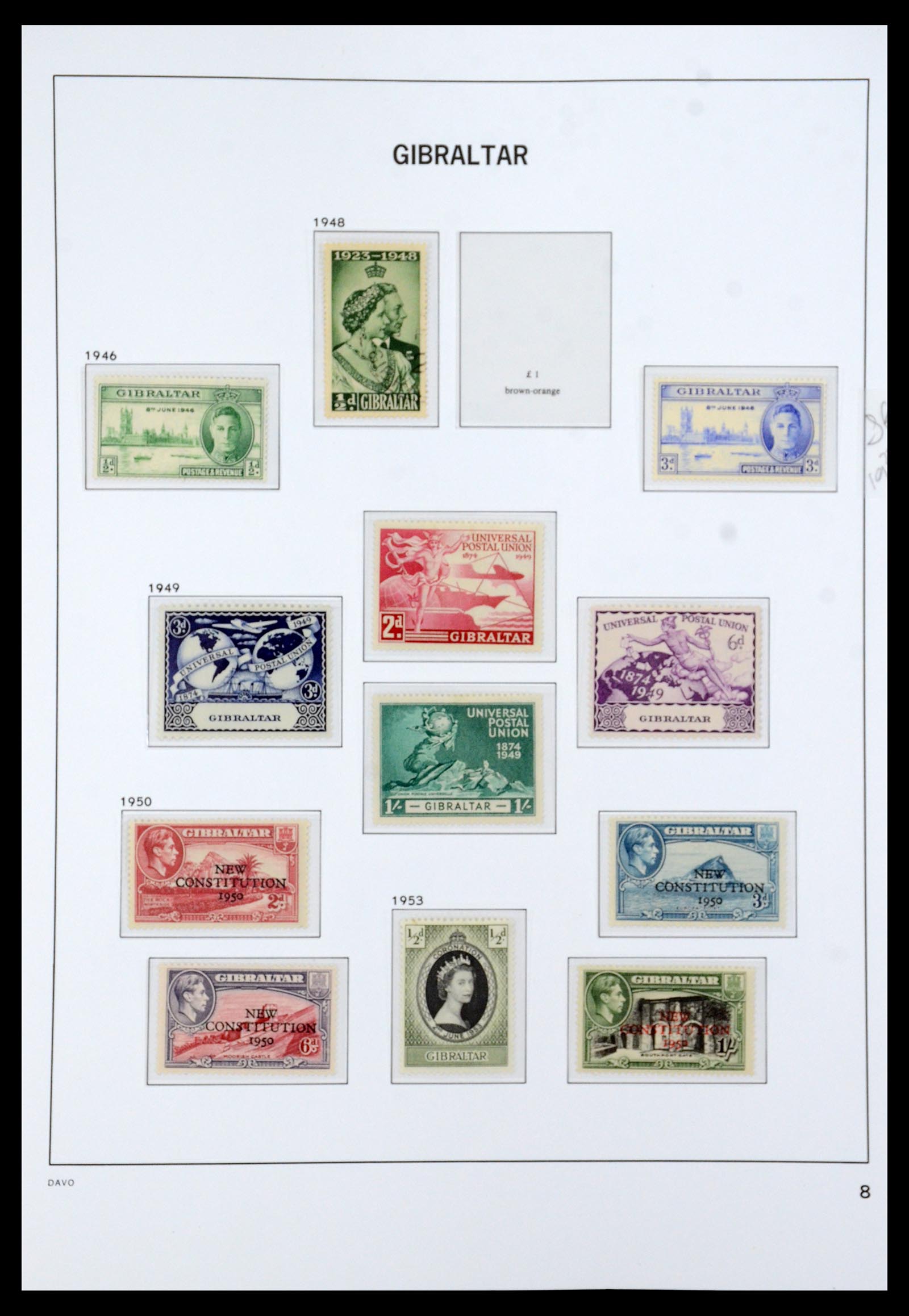 36233 008 - Postzegelverzameling 36233 Gibraltar en Malta 1884-1964.