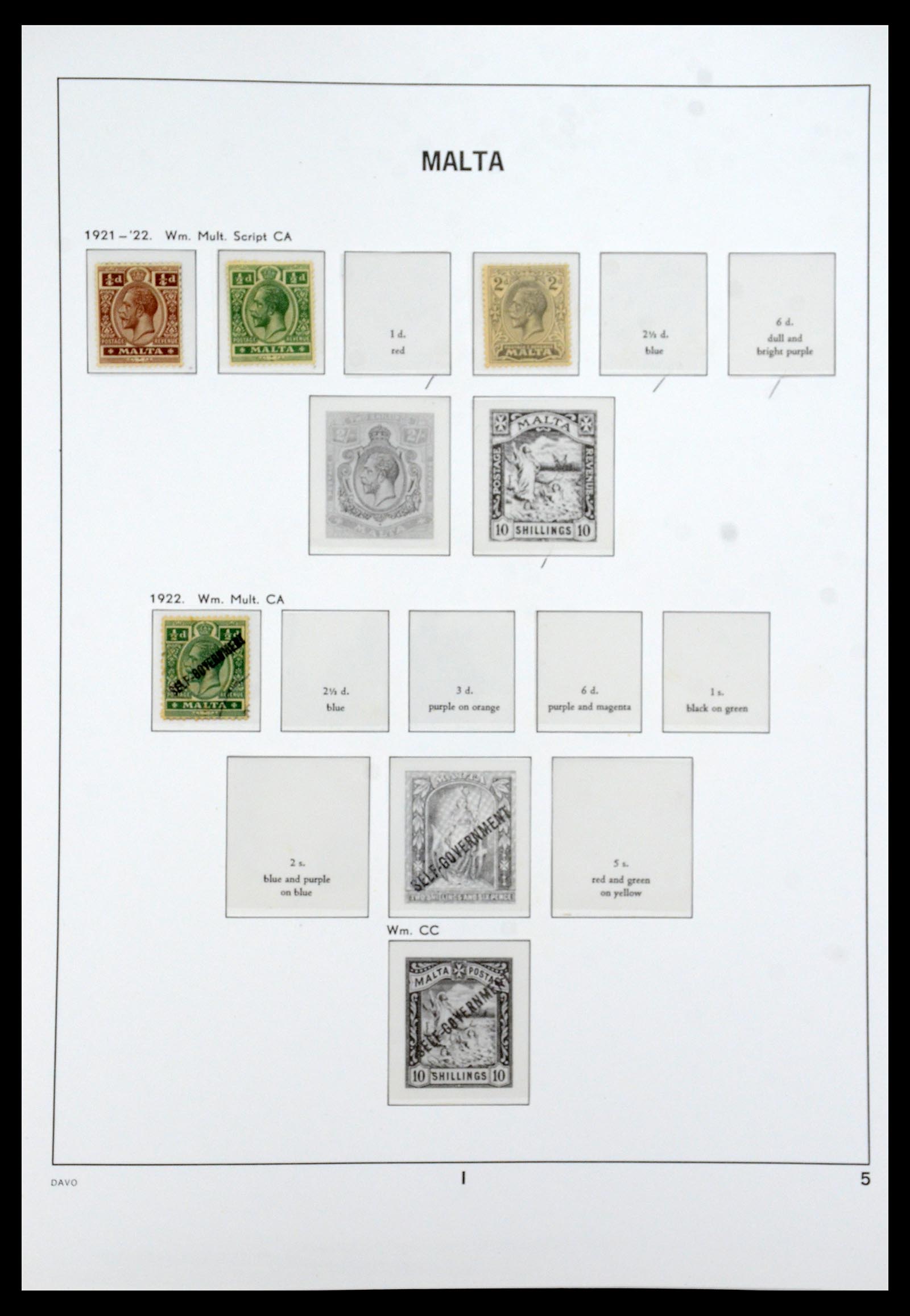 36233 014 - Postzegelverzameling 36233 Gibraltar en Malta 1884-1964.