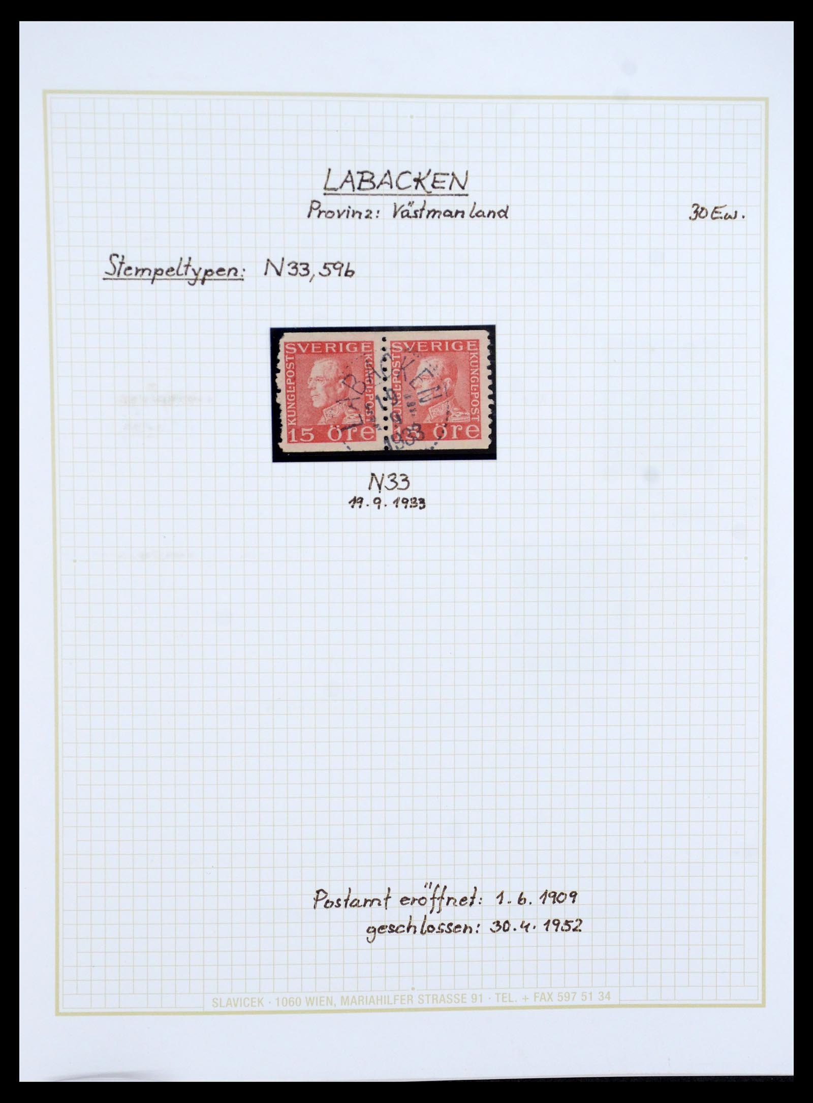 36259 001 - Postzegelverzameling 36259 Zweden stempels 1858-1950.