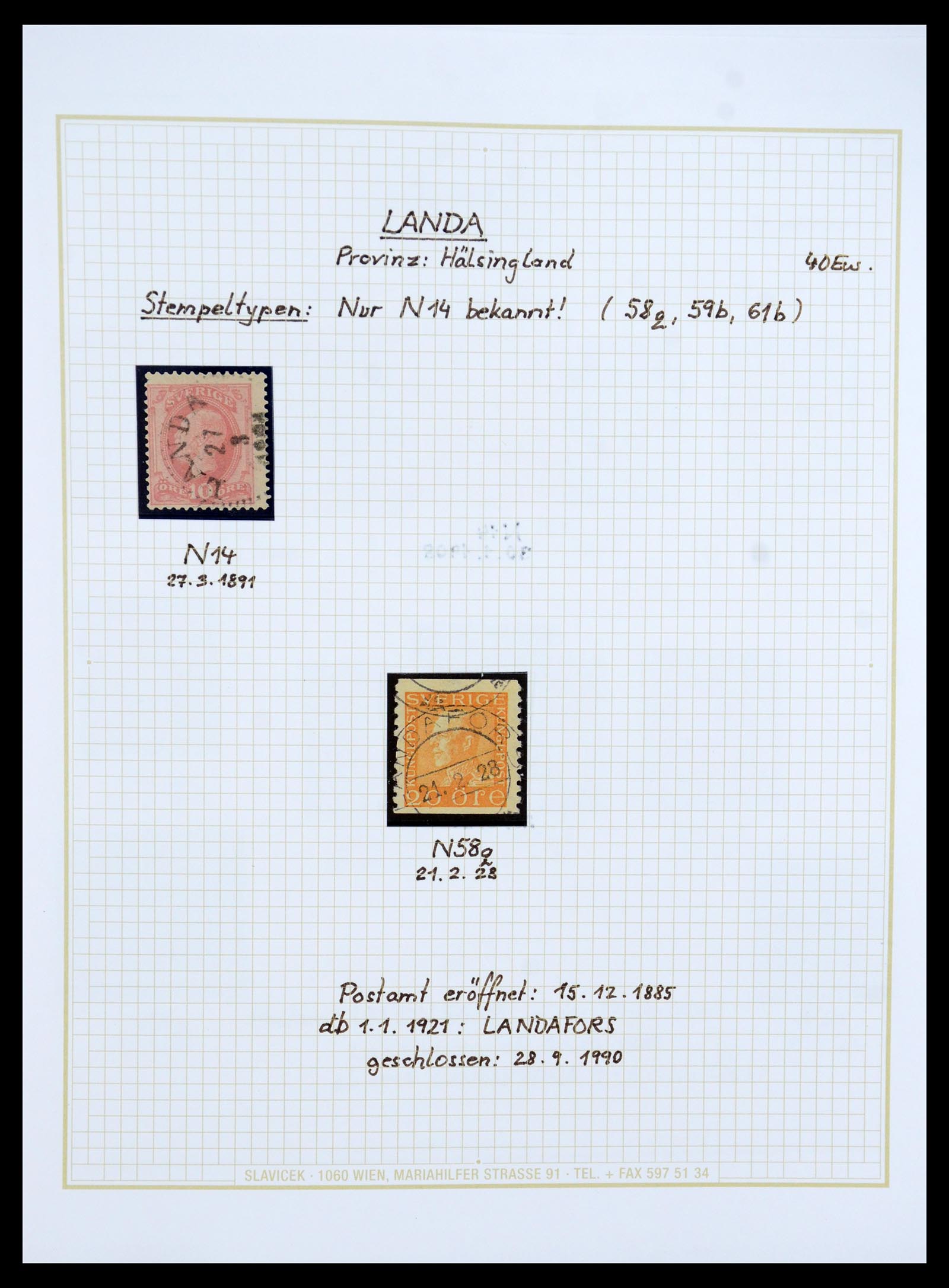 36259 003 - Stamp collection 36259 Sweden cancels 1858-1950.