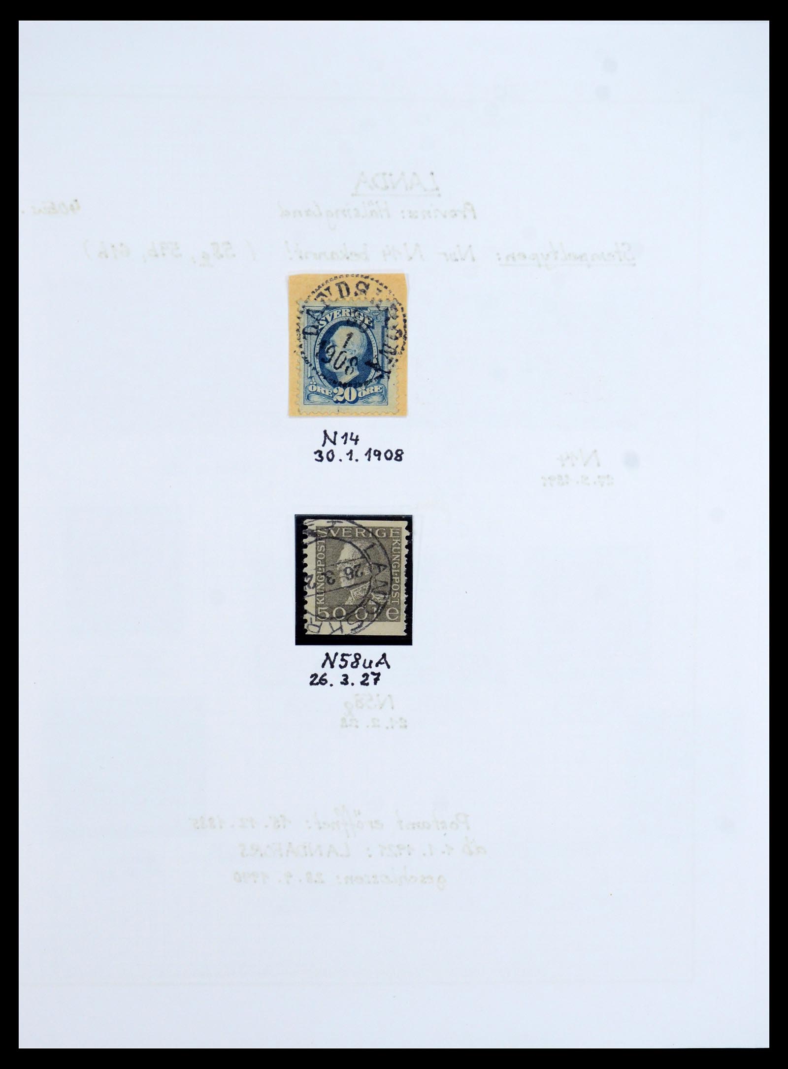36259 005 - Postzegelverzameling 36259 Zweden stempels 1858-1950.