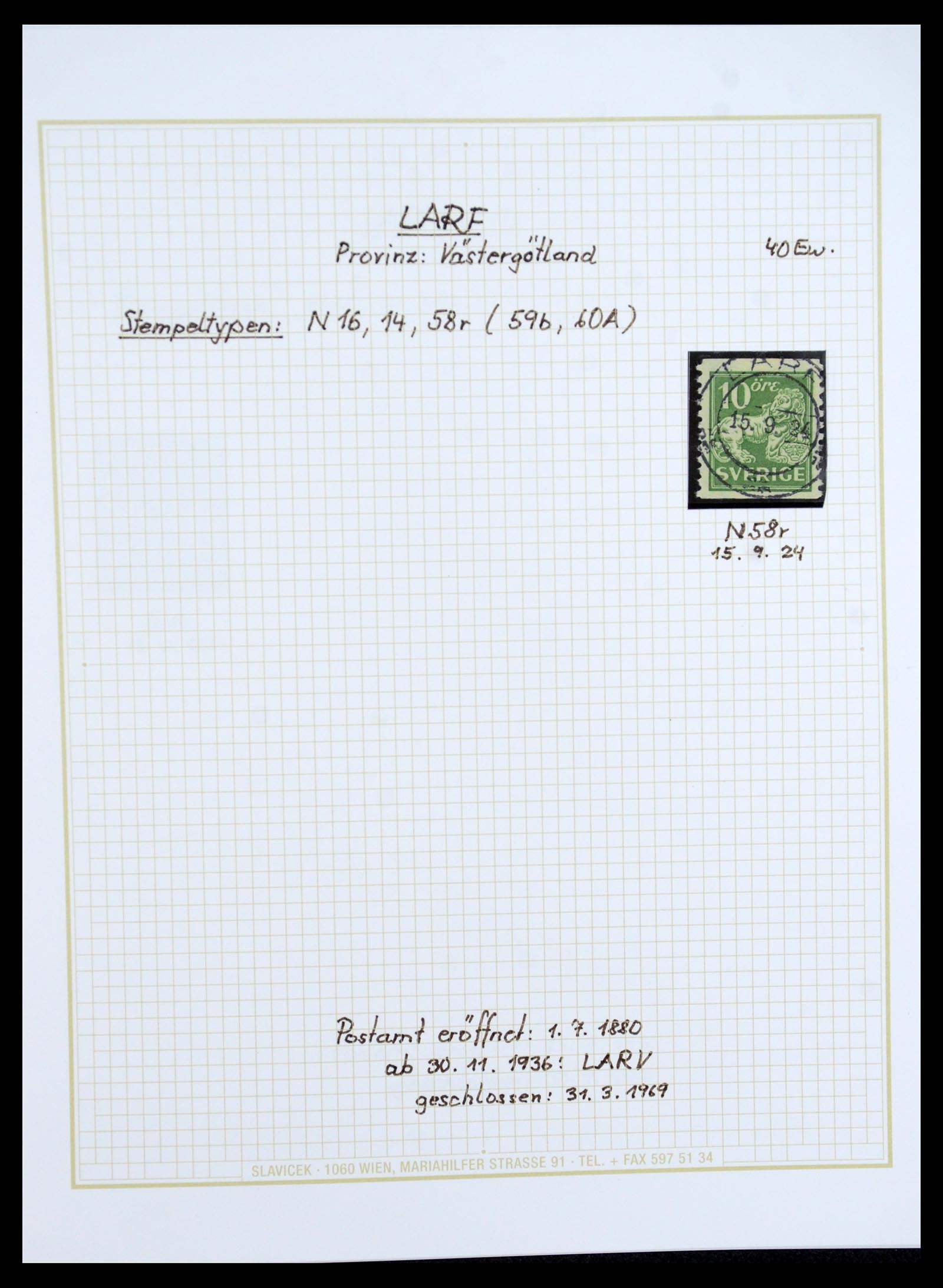 36259 006 - Stamp collection 36259 Sweden cancels 1858-1950.