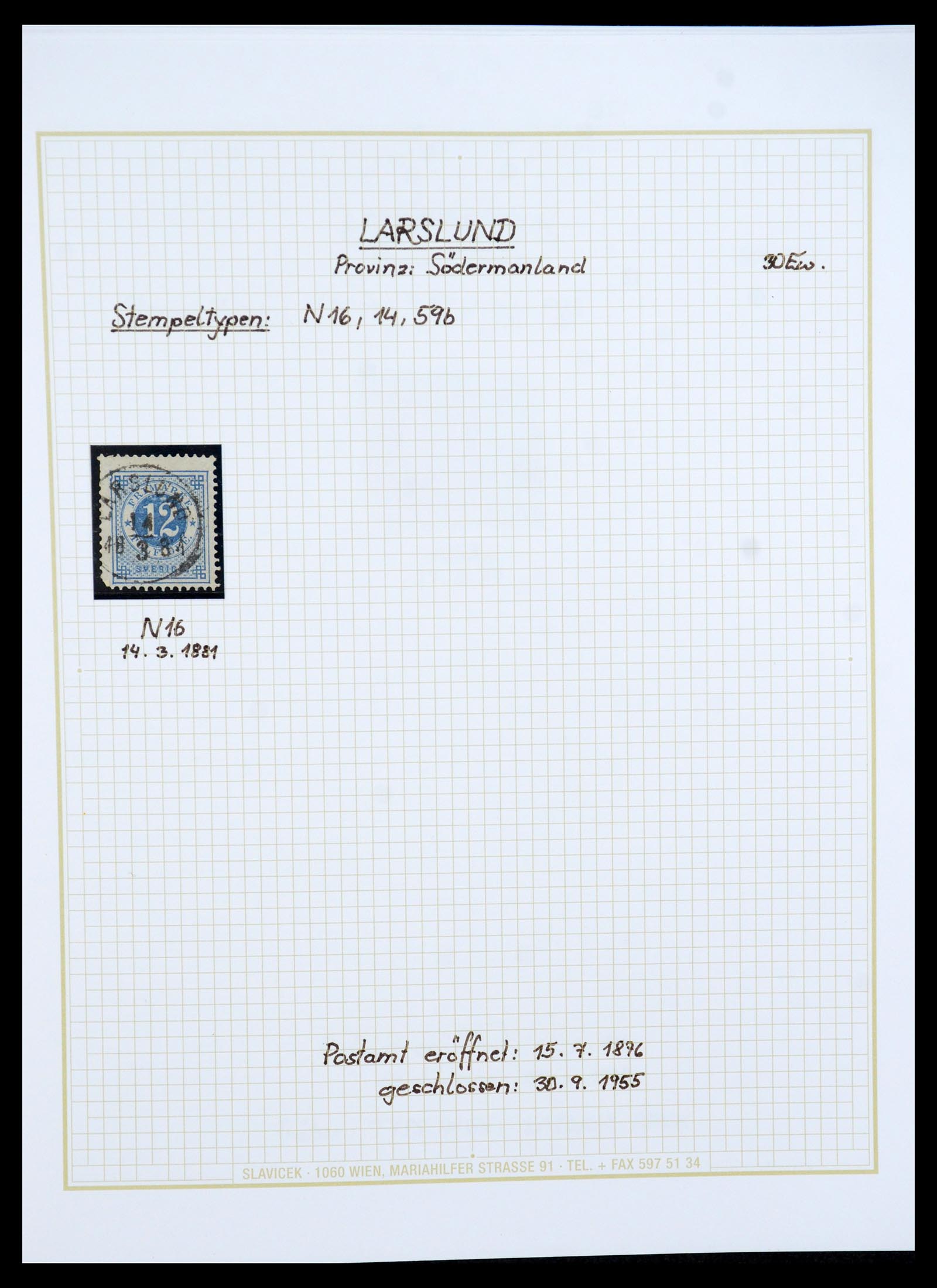 36259 007 - Postzegelverzameling 36259 Zweden stempels 1858-1950.