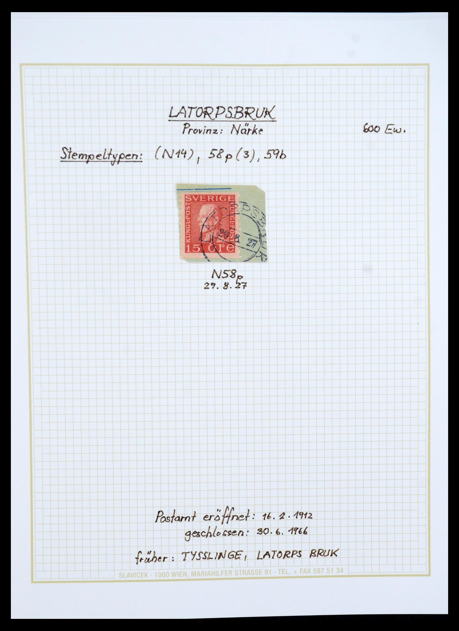 36259 008 - Postzegelverzameling 36259 Zweden stempels 1858-1950.