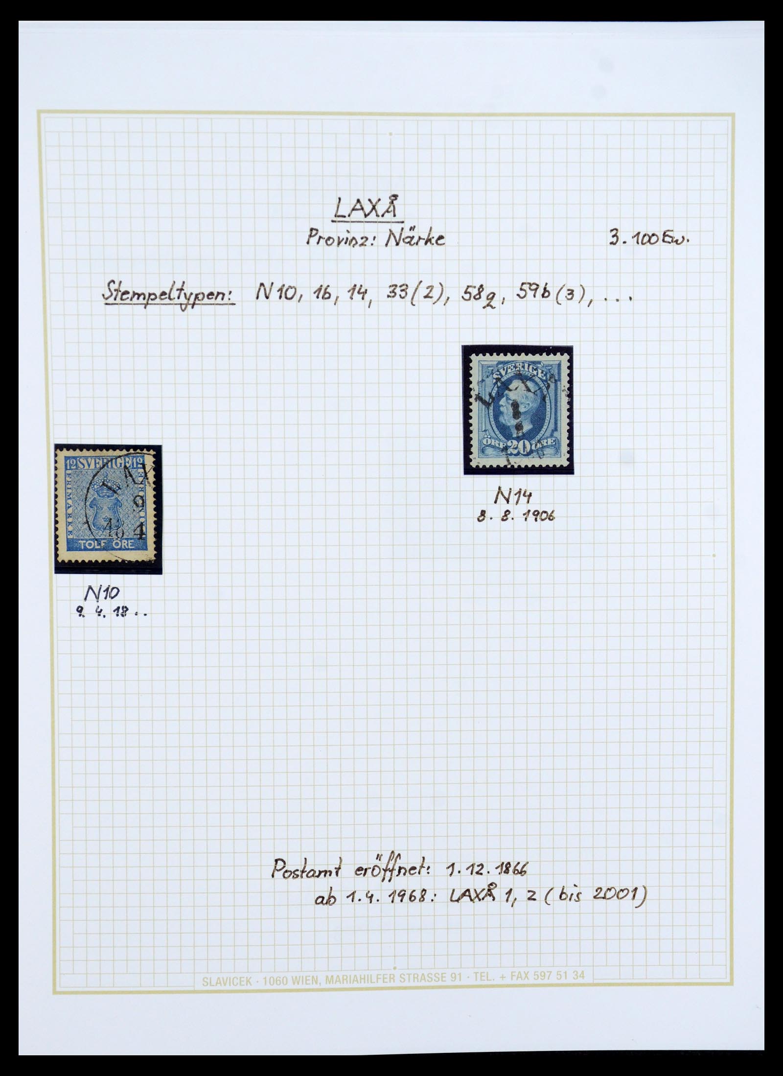 36259 010 - Stamp collection 36259 Sweden cancels 1858-1950.
