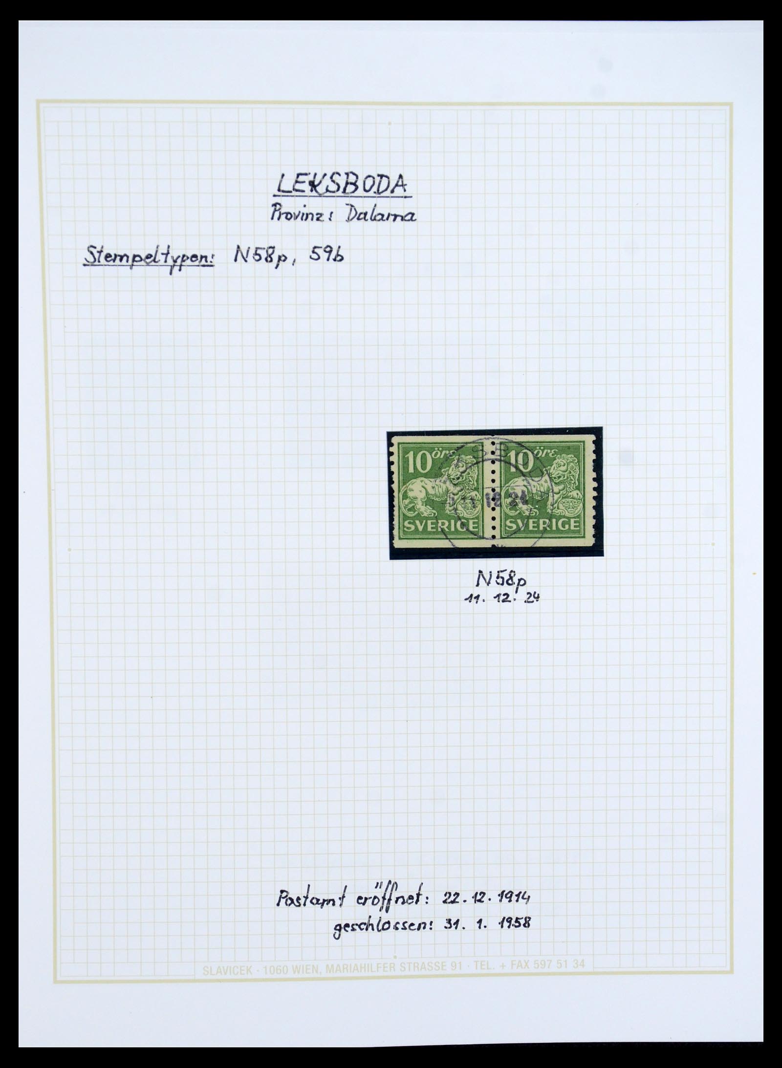36259 011 - Postzegelverzameling 36259 Zweden stempels 1858-1950.
