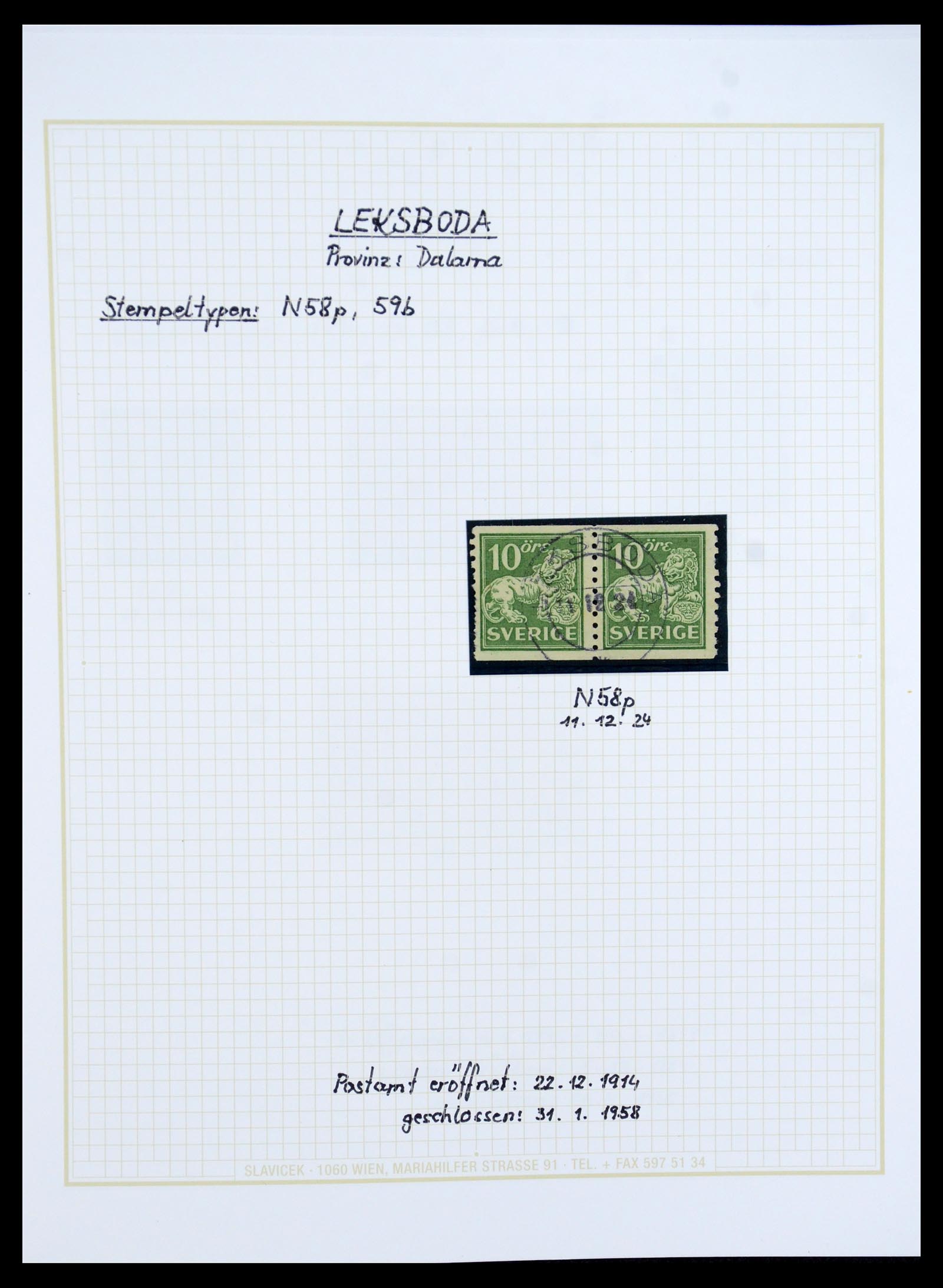 36259 011 - Stamp collection 36259 Sweden cancels 1858-1950.