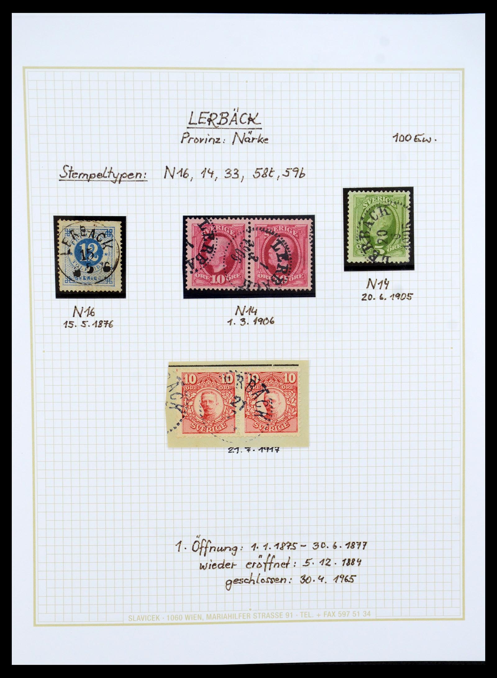 36259 012 - Stamp collection 36259 Sweden cancels 1858-1950.