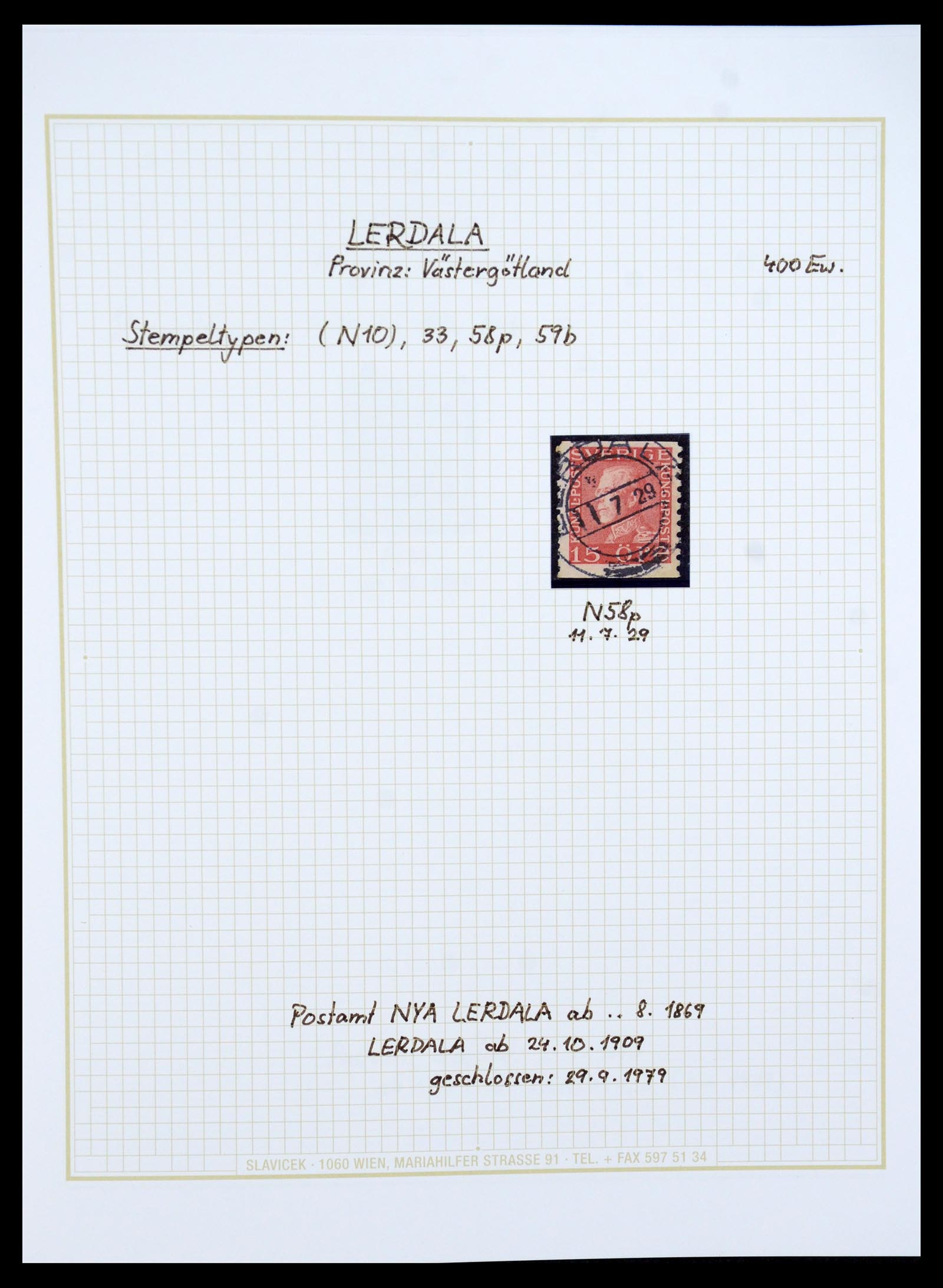 36259 013 - Postzegelverzameling 36259 Zweden stempels 1858-1950.