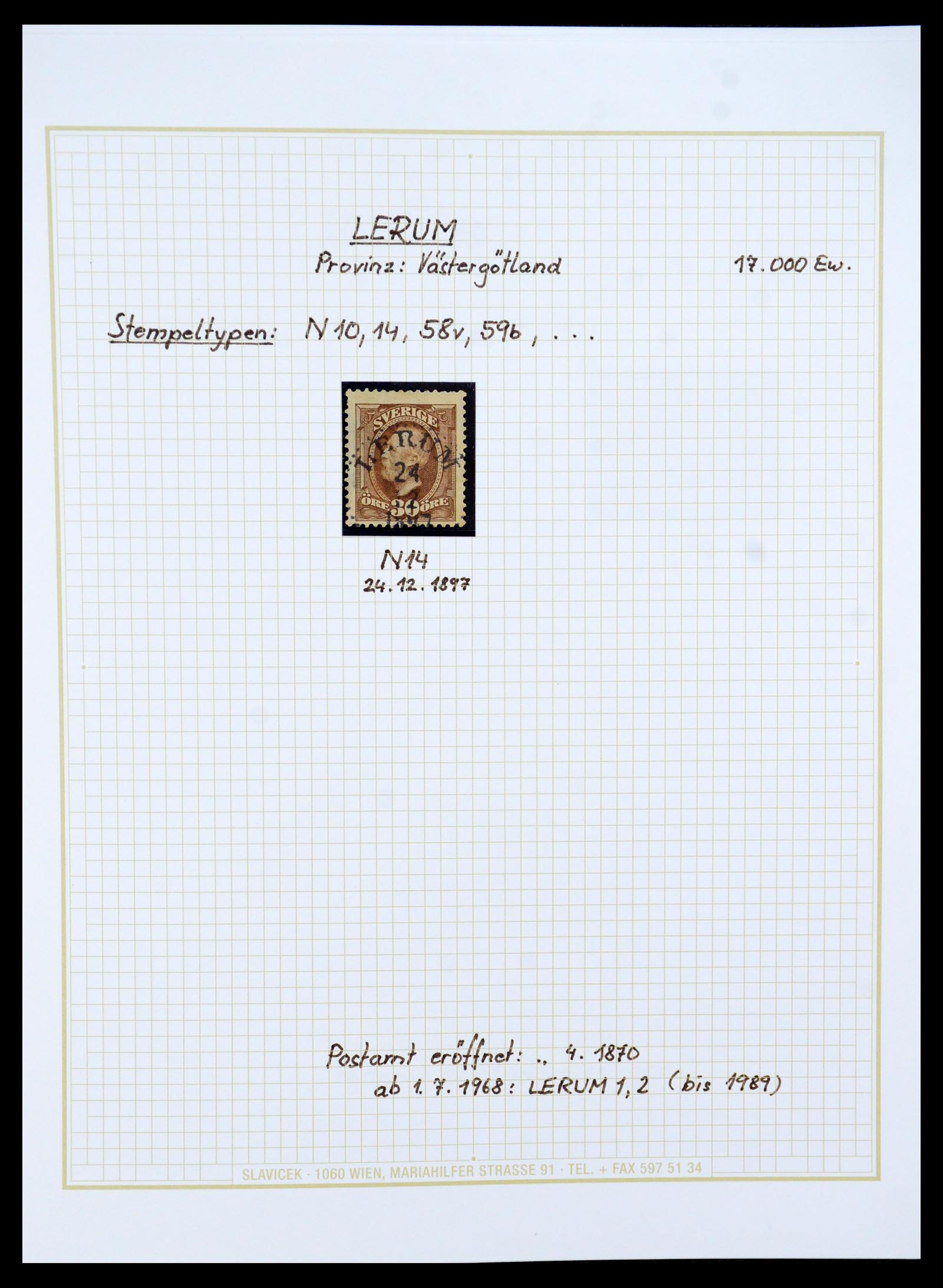 36259 014 - Postzegelverzameling 36259 Zweden stempels 1858-1950.