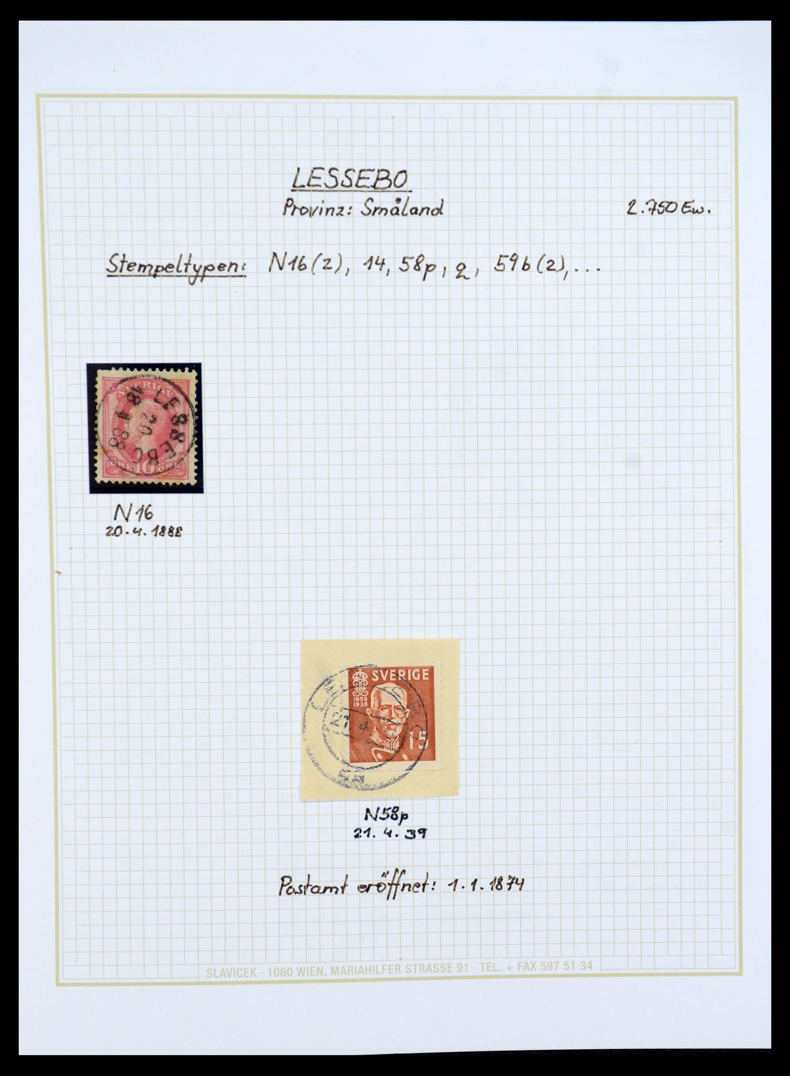 36259 015 - Stamp collection 36259 Sweden cancels 1858-1950.