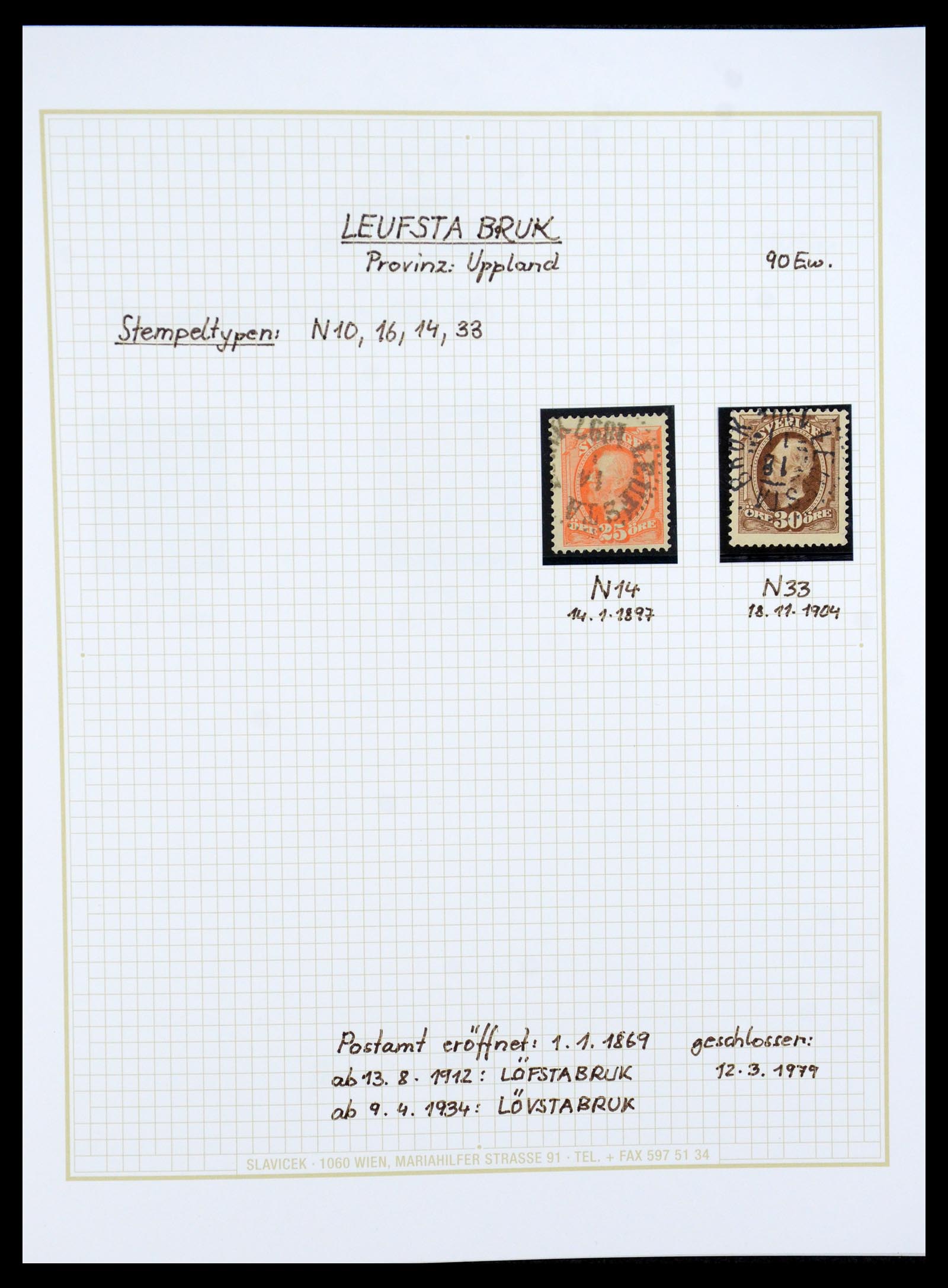 36259 016 - Stamp collection 36259 Sweden cancels 1858-1950.