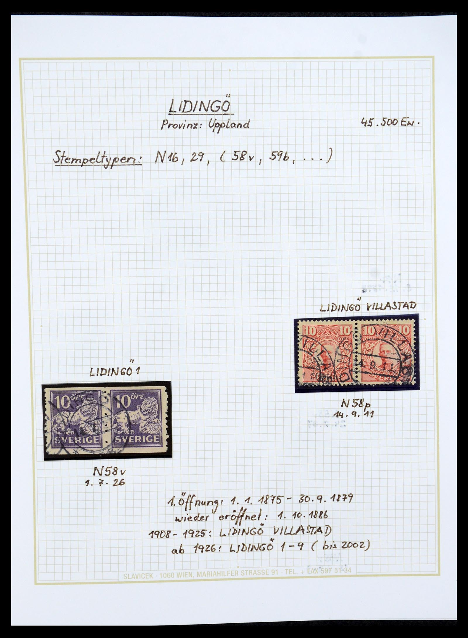36259 019 - Postzegelverzameling 36259 Zweden stempels 1858-1950.