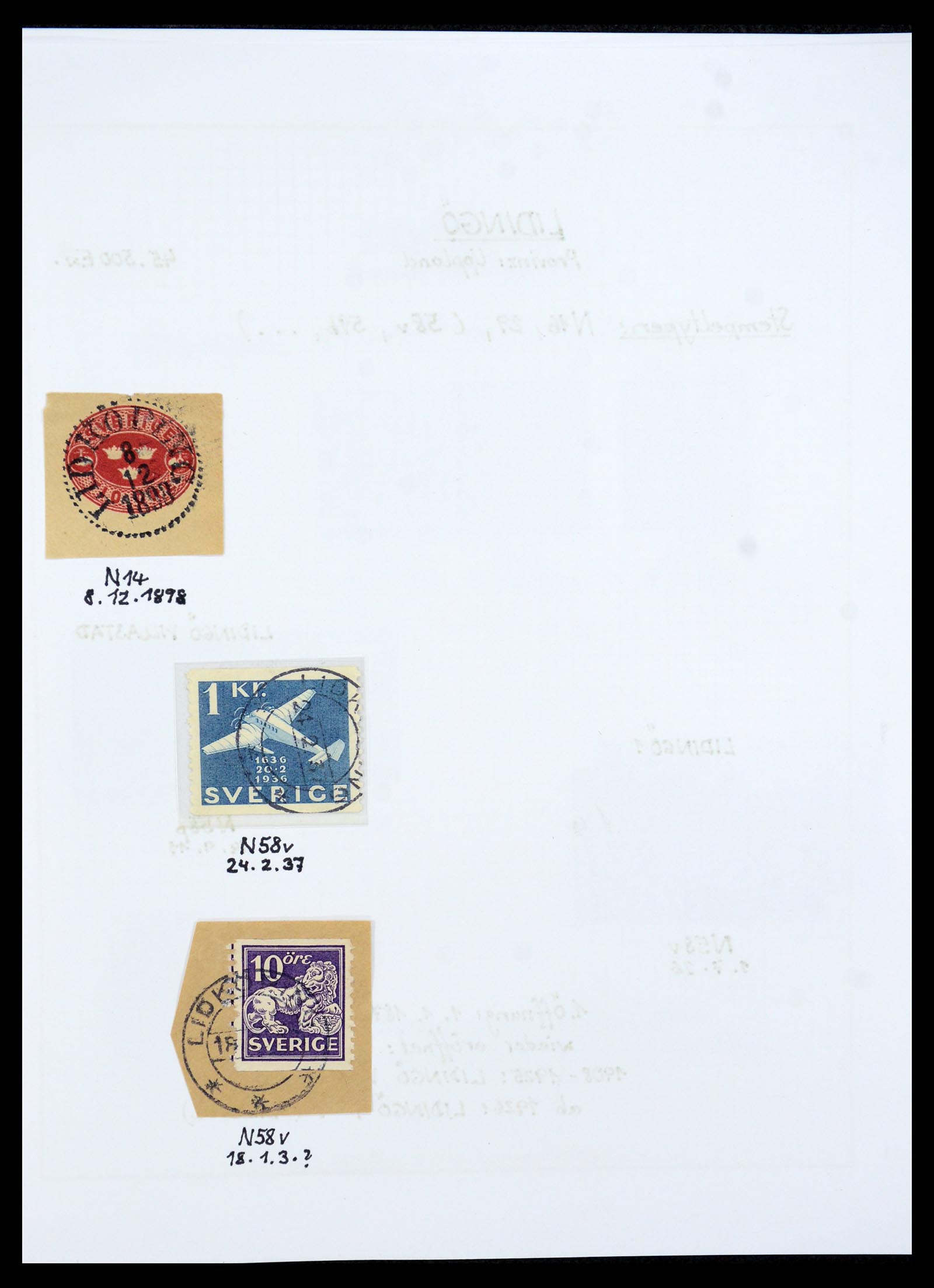 36259 021 - Postzegelverzameling 36259 Zweden stempels 1858-1950.
