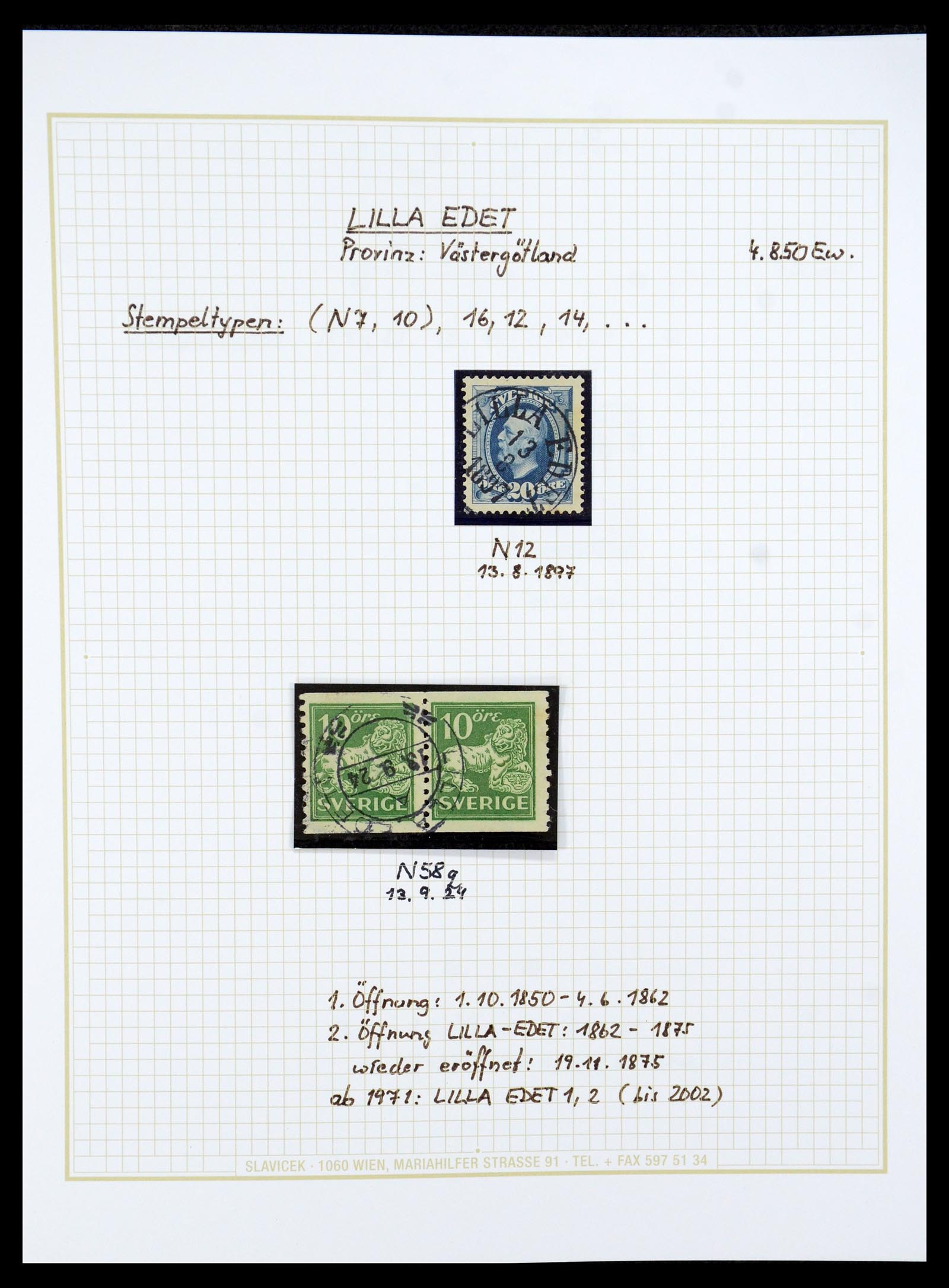 36259 023 - Postzegelverzameling 36259 Zweden stempels 1858-1950.