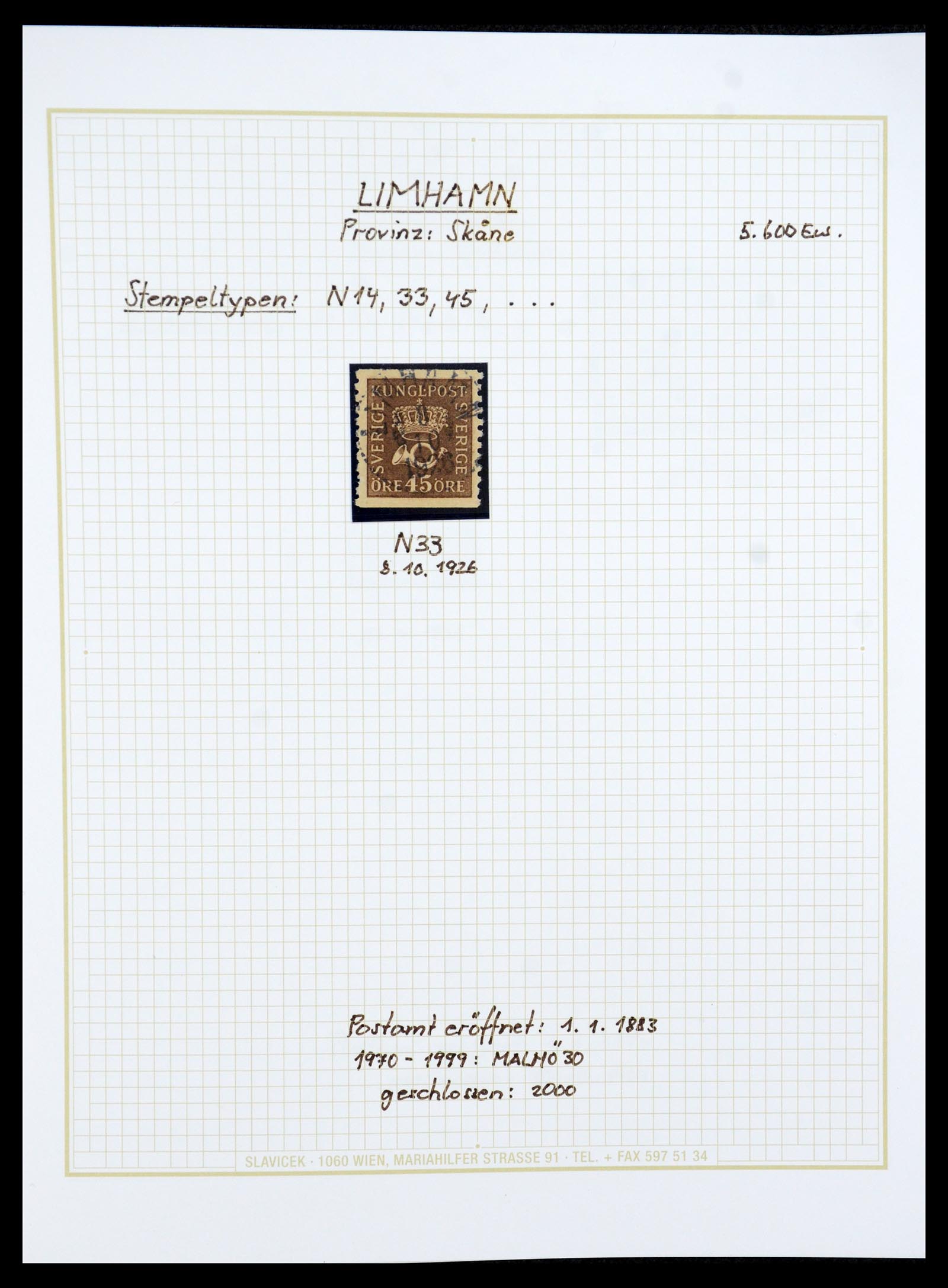 36259 025 - Stamp collection 36259 Sweden cancels 1858-1950.